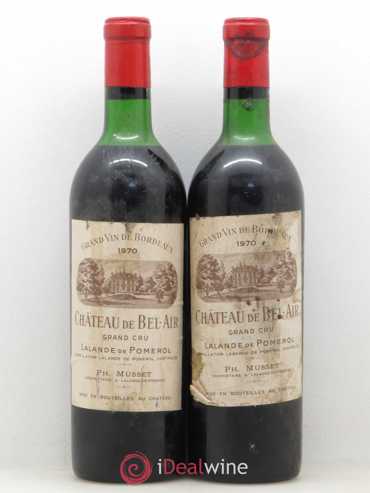 Bordeaux Lalande de Pomerol Château de Bel Air 1970 - Posten von 2 Flaschen - 0