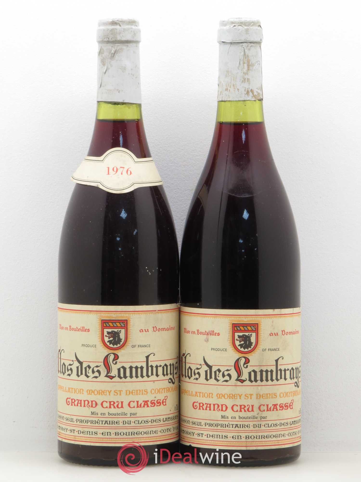 Clos des Lambrays Grand Cru Domaine des Lambrays 1976 - Lot de 2 bouteilles - 0