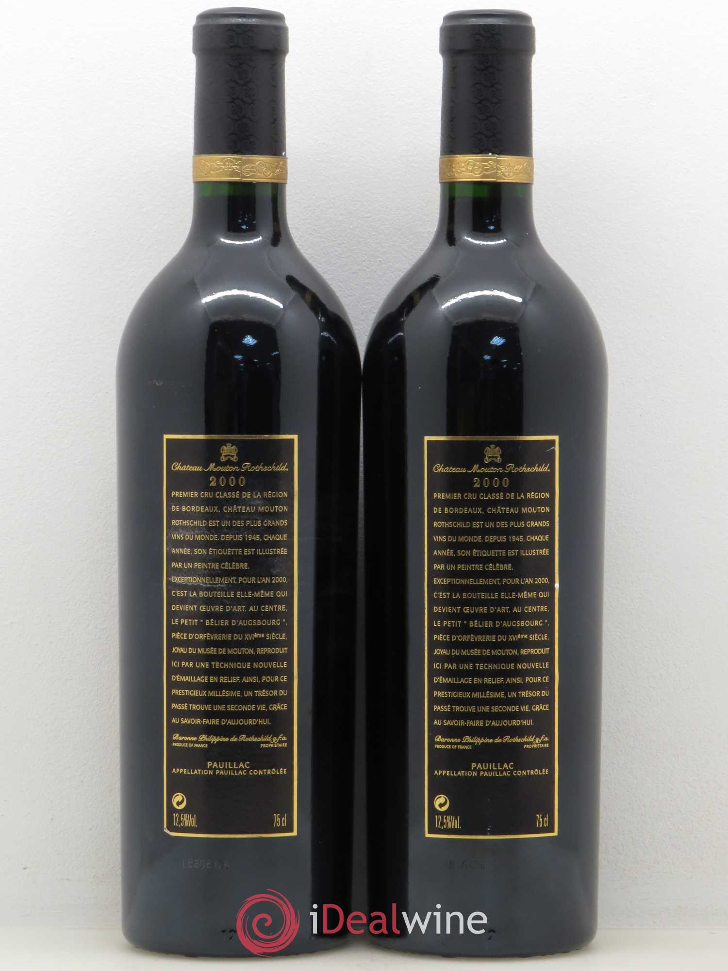 Château Mouton Rothschild 1er Grand Cru Classé 2000 - Lot de 2 bouteilles - 1
