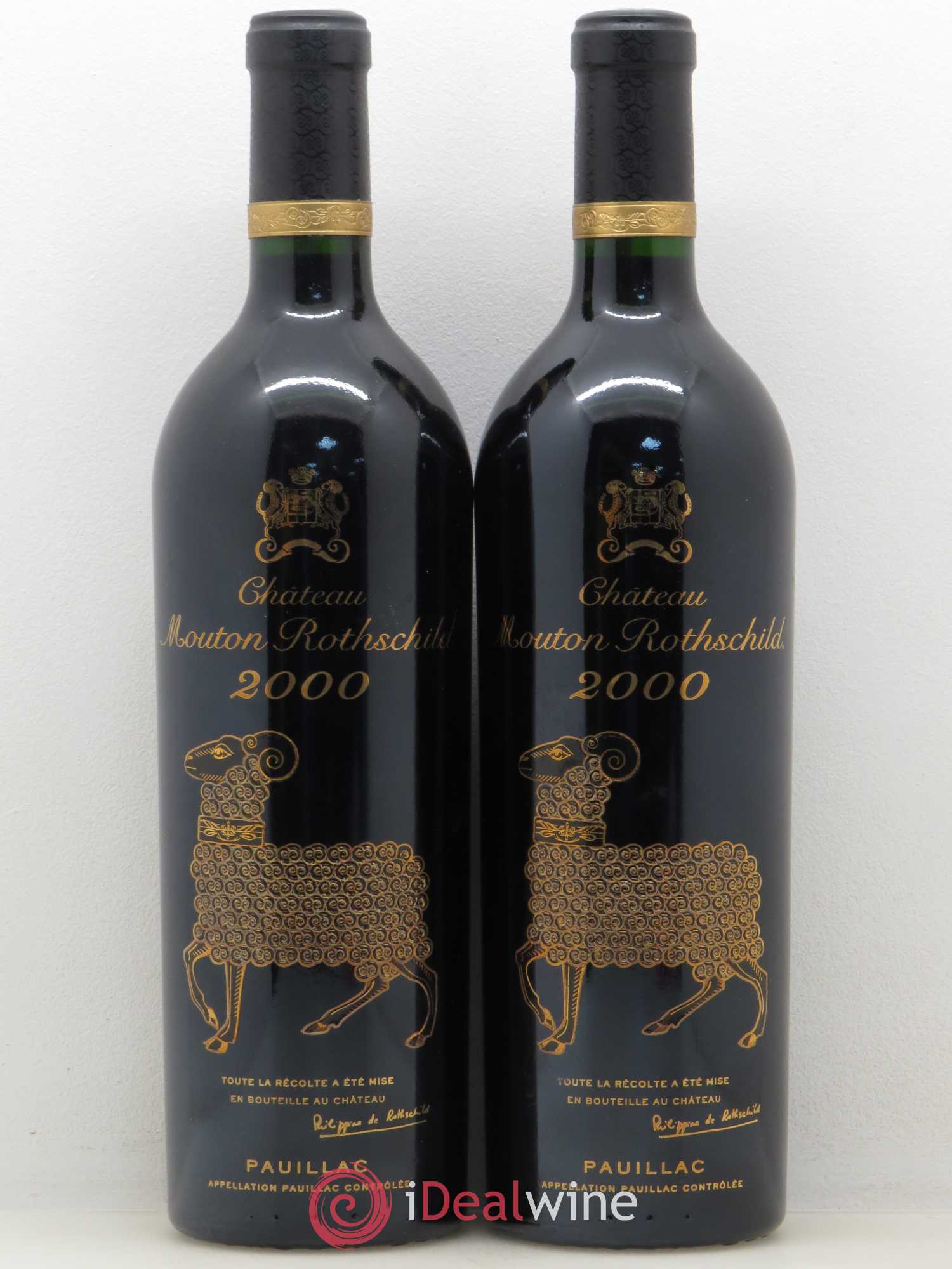Château Mouton Rothschild 1er Grand Cru Classé 2000 - Lot de 2 bouteilles - 0