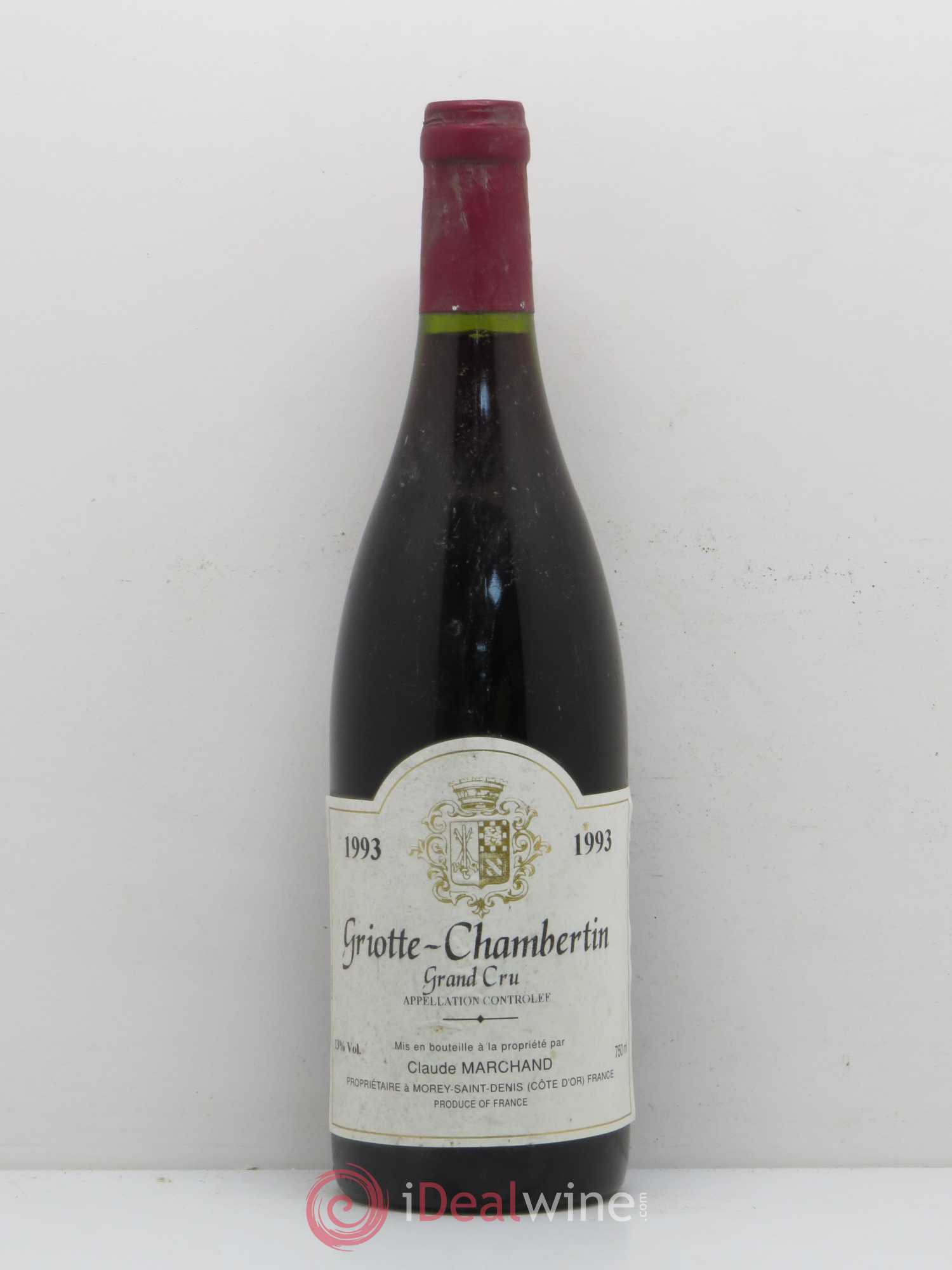 Griotte-Chambertin Grand Cru Domaine Marchand Freres 1993 - Lot de 1 bouteille - 0