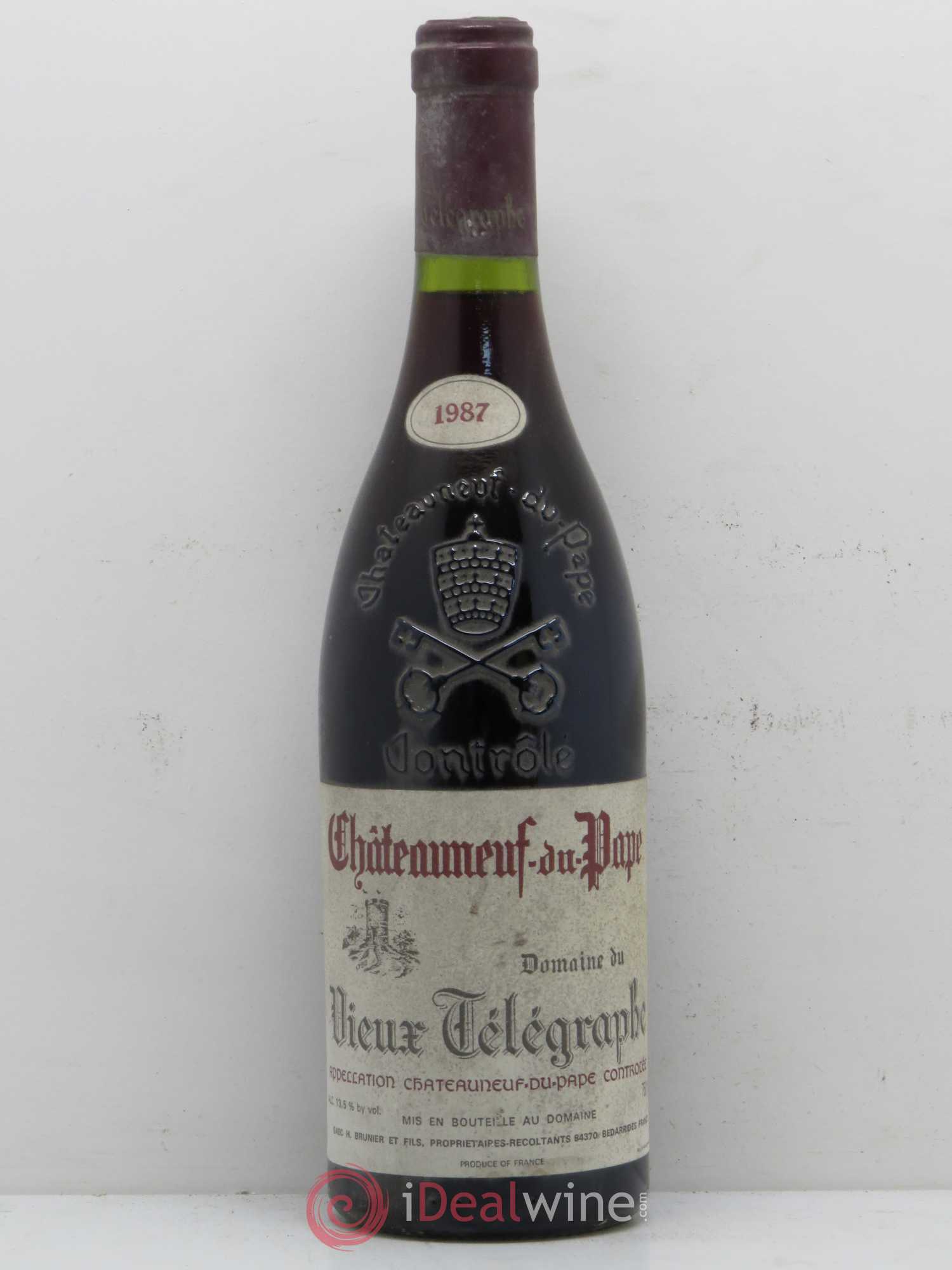 Châteauneuf-du-Pape Vieux Télégraphe (Domaine du) Vignobles Brunier 1987 - Lot de 1 bouteille - 0