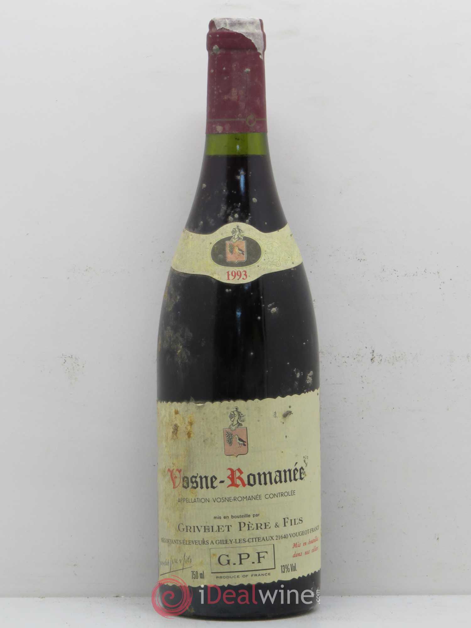Vosne-Romanée Domaine Grivelet 1993 - Lot of 1 bottle - 0