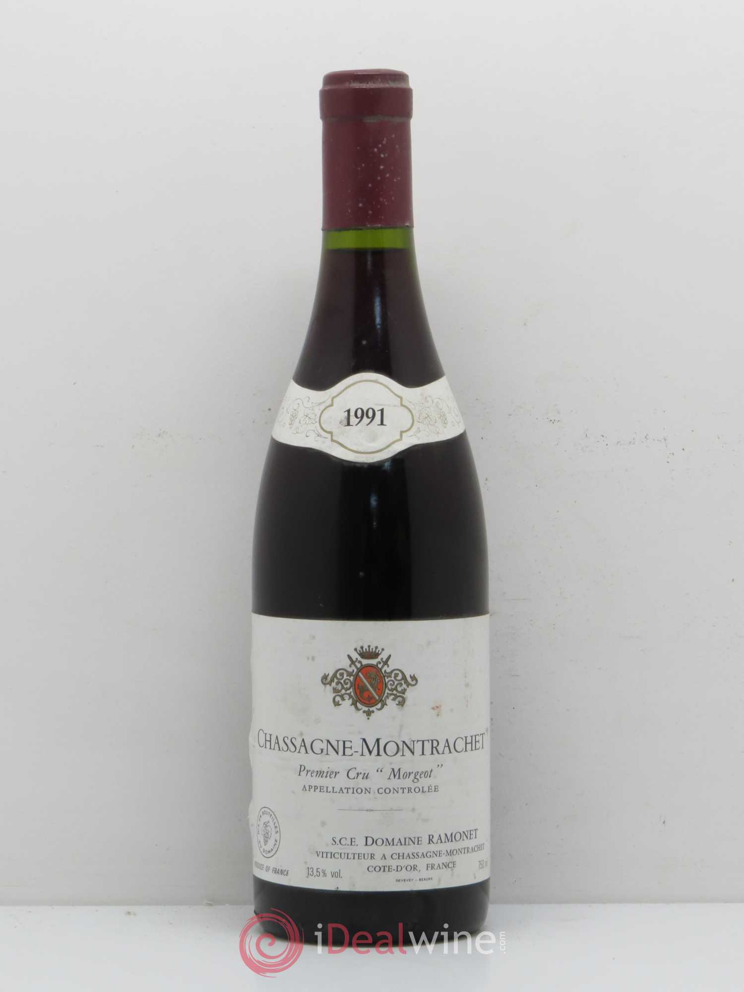 Chassagne-Montrachet 1er Cru Morgeot - Domaine Ramonet 1991 - Lot de 1 bouteille - 0
