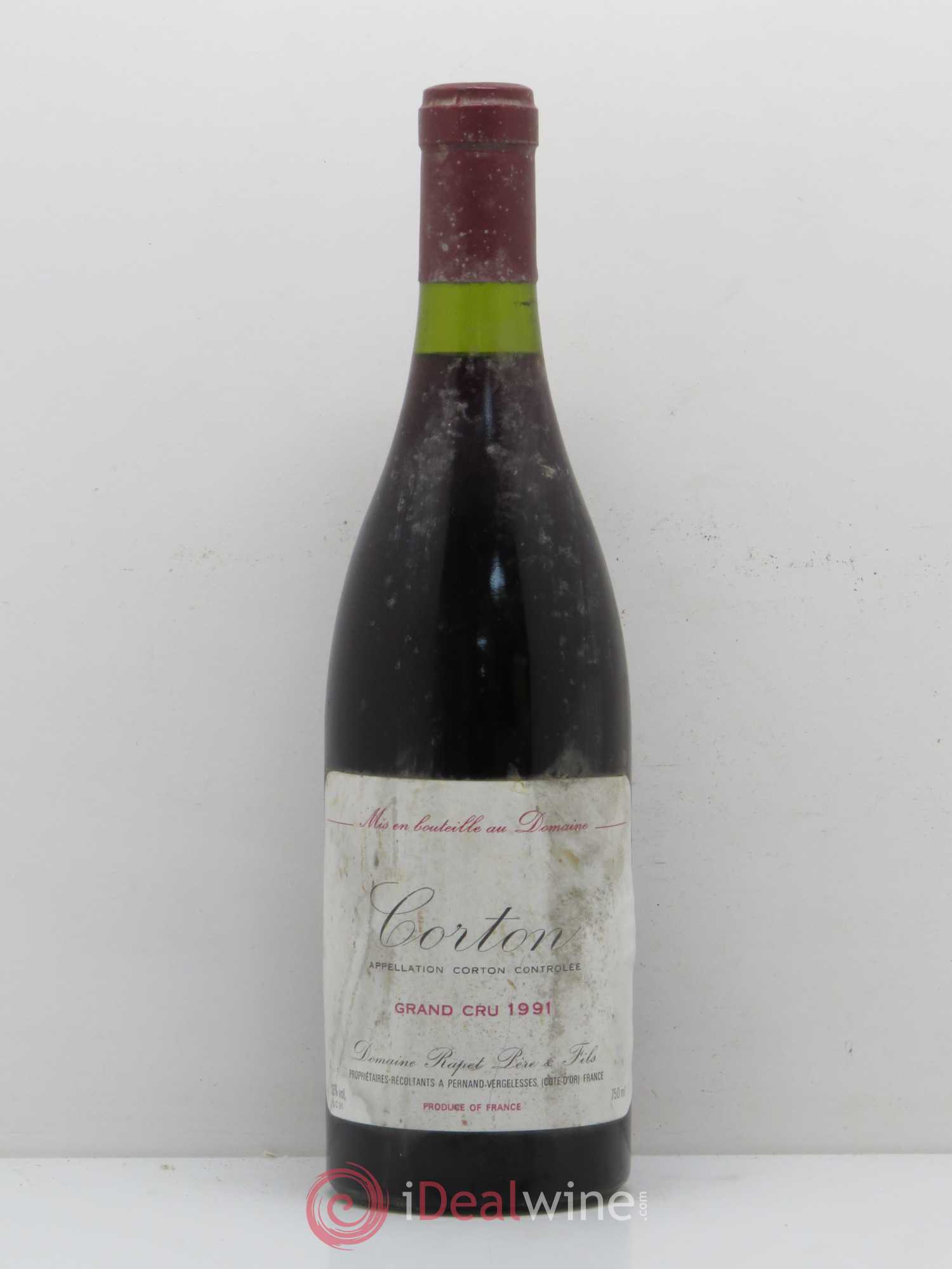 Corton Grand Cru Domaine Rapet 1991 - Lot de 1 bouteille - 0