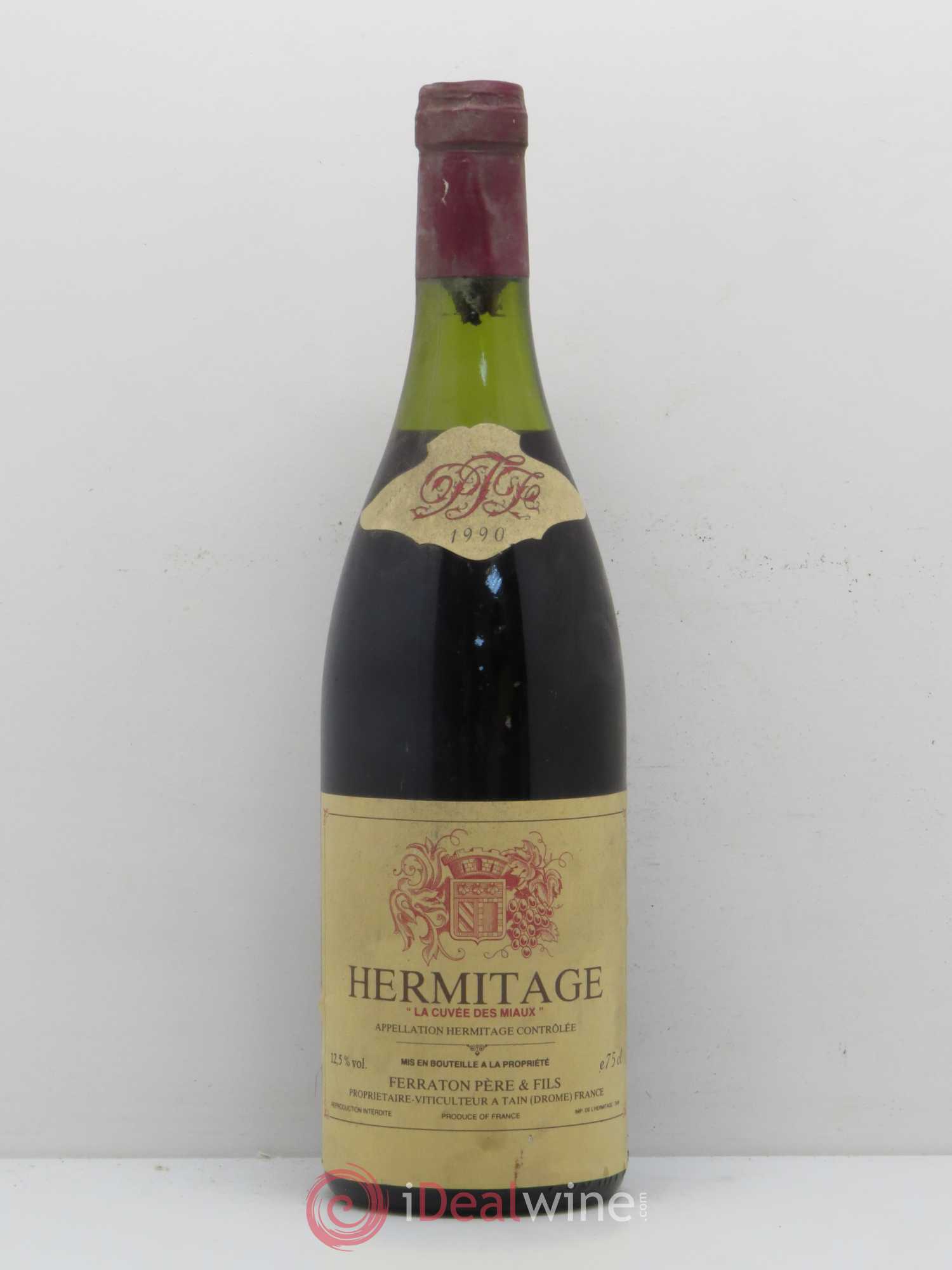 Hermitage Les Miaux Ferraton Père et Fils (Domaine) 1990 - Lot de 1 bouteille - 0