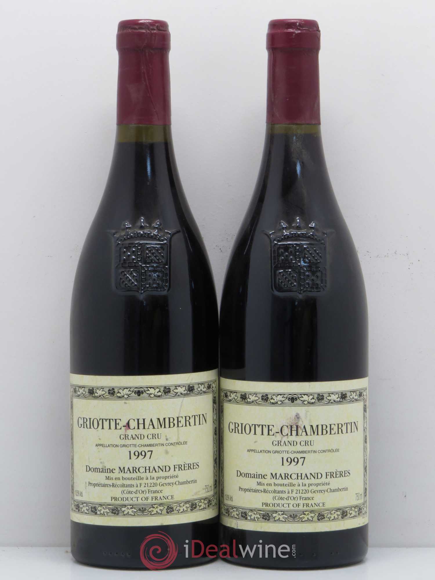 Griotte-Chambertin Grand Cru Domaine Marchand Freres 1997 - Lot de 2 bouteilles - 0
