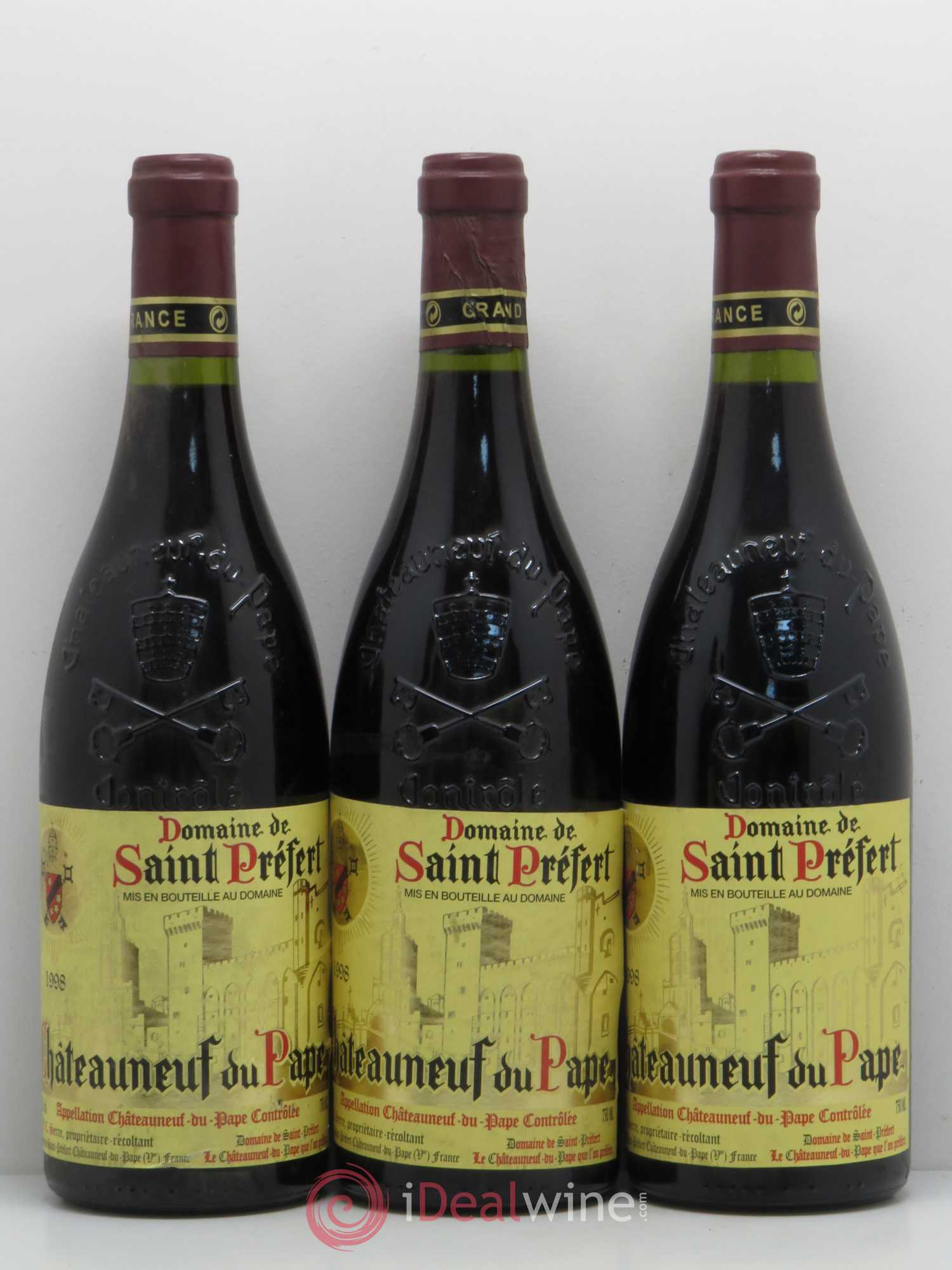 Châteauneuf-du-Pape Domaine Saint-Préfert 1998 - Lot de 5 bouteilles - 1