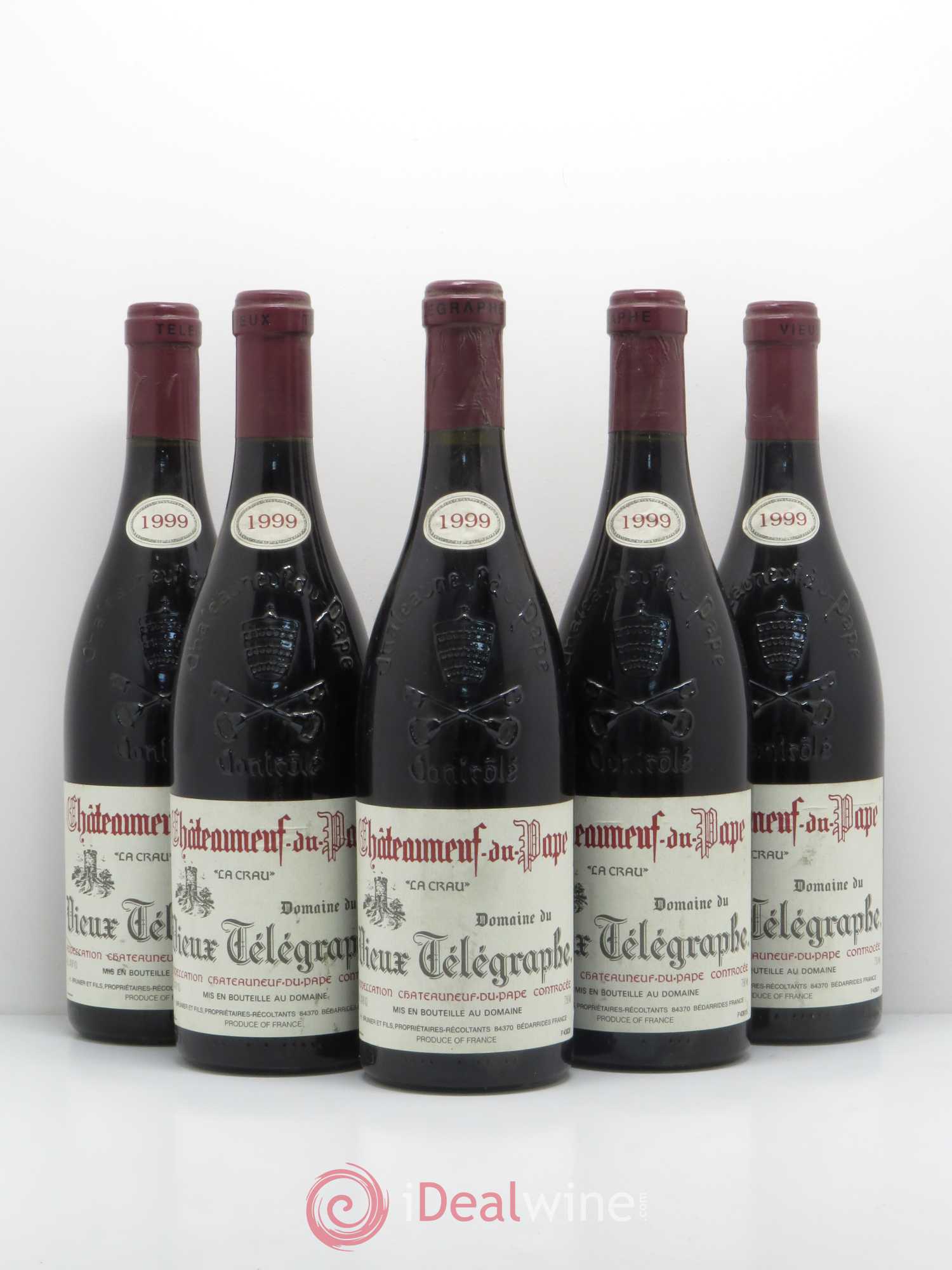 Châteauneuf-du-Pape Vieux Télégraphe (Domaine du) Vignobles Brunier 1999 - Lot de 5 bouteilles - 0