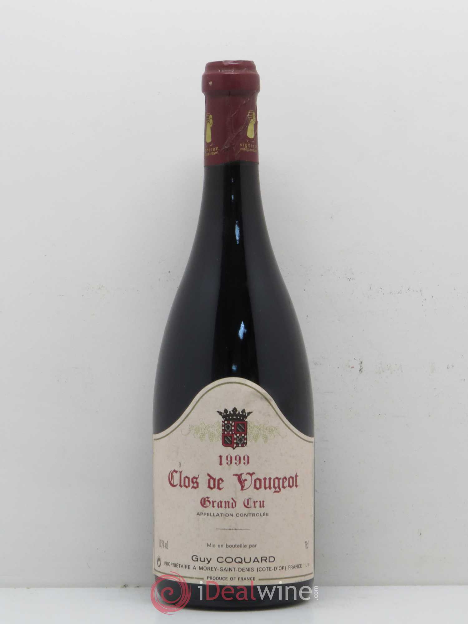 Clos de Vougeot Grand Cru Domaine G.Cocquard 1999 - Lot de 1 bouteille - 0