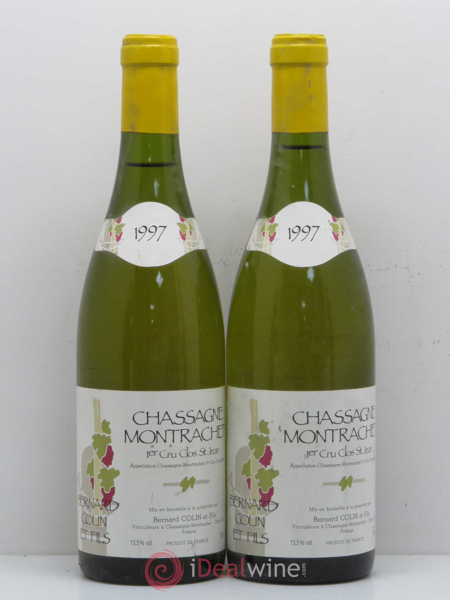 Chassagne-Montrachet 1er Cru Clos Saint Jean Domaine Bernard Colin et Fils 1997 - Posten von 2 Flaschen - 0