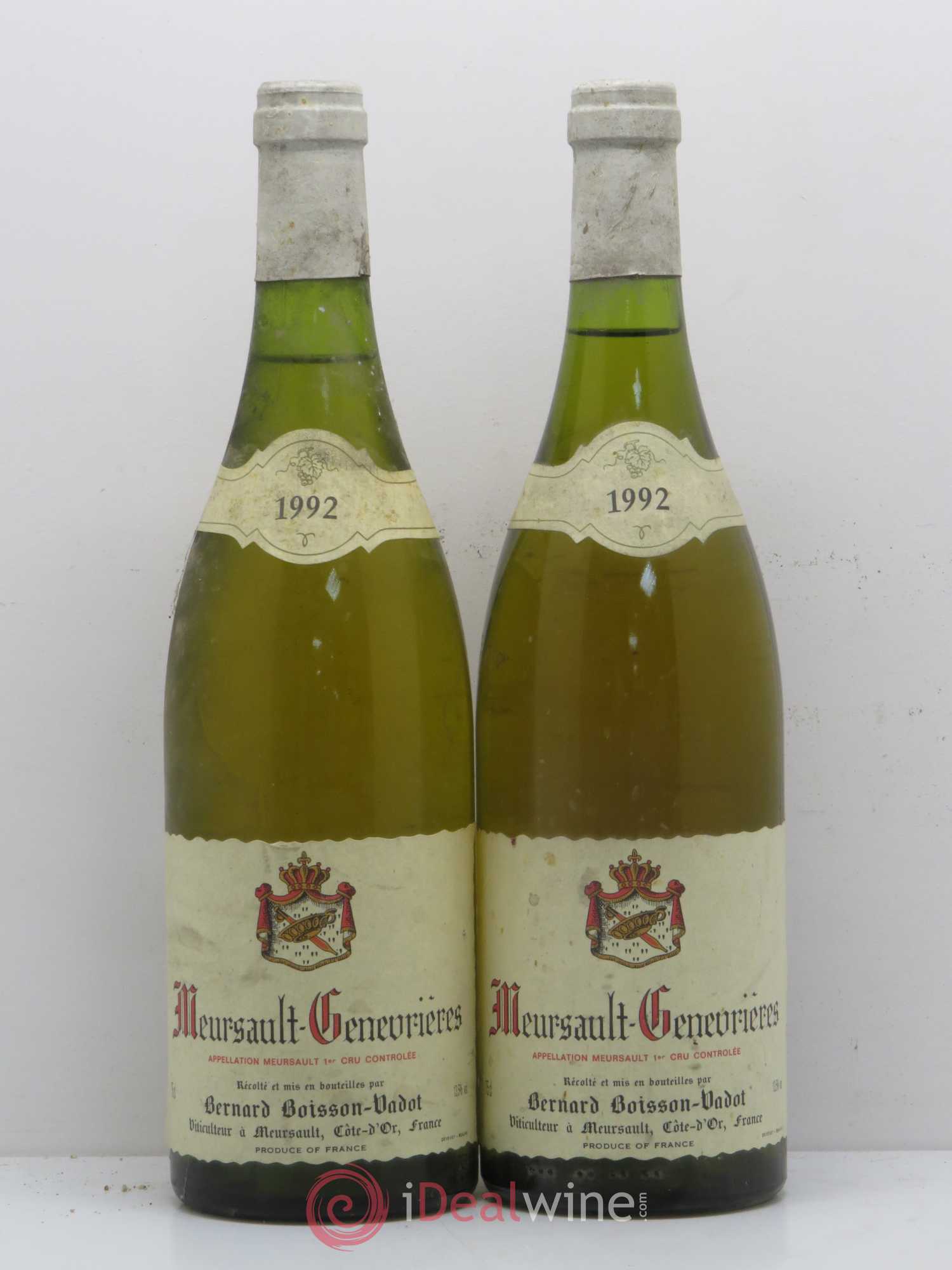 Meursault 1er Cru Genevrières Boisson-Vadot (Domaine) 1992 - Lot de 2 bouteilles - 0