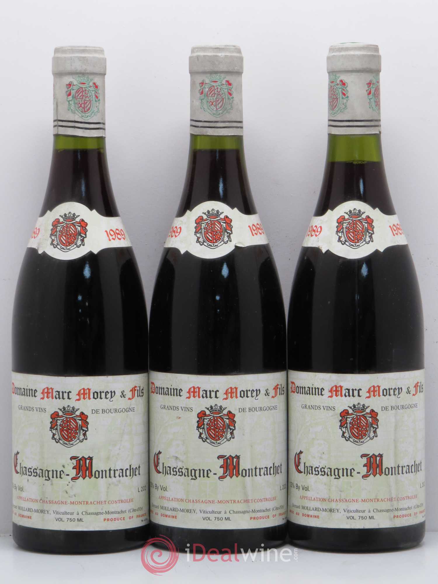 Chassagne-Montrachet Marc Morey 1989 - Lot de 3 bouteilles - 0