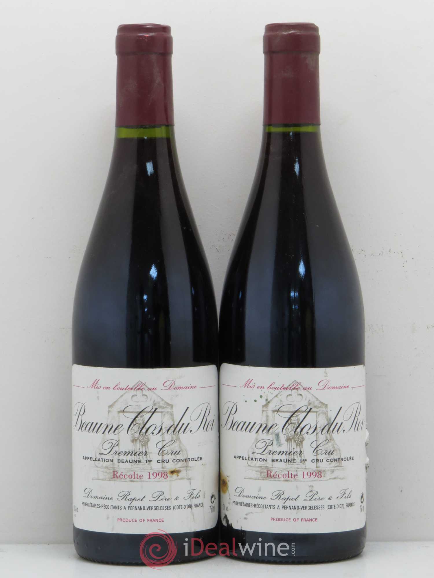 Beaune 1er Cru Clos du Roi Domaine Rapet Pere Et Fils 1998 - Posten von 2 Flaschen - 0