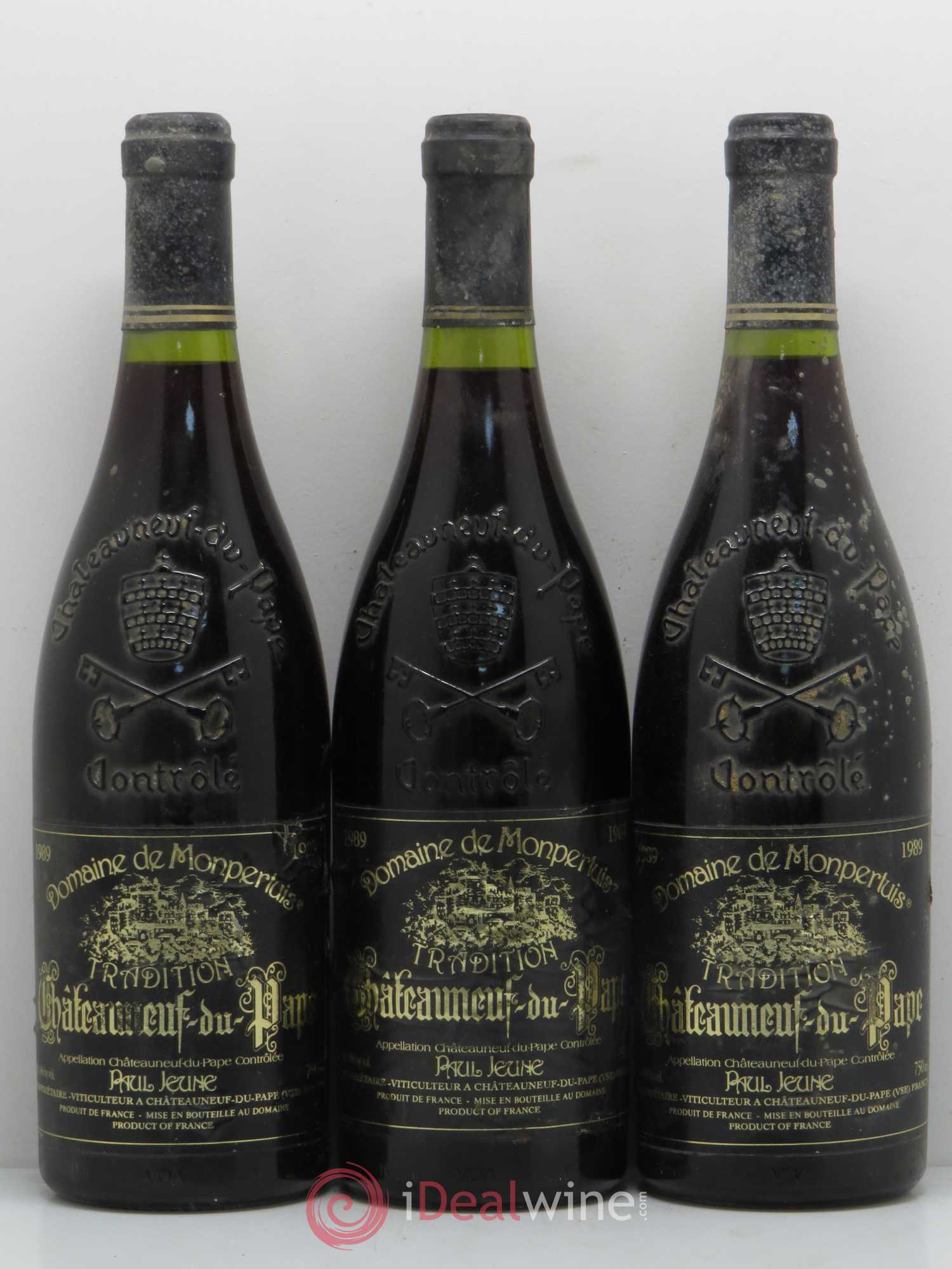 Châteauneuf-du-Pape Domaine de La Monpertuis Paul Jeune 1989 - Lot de 3 bouteilles - 0