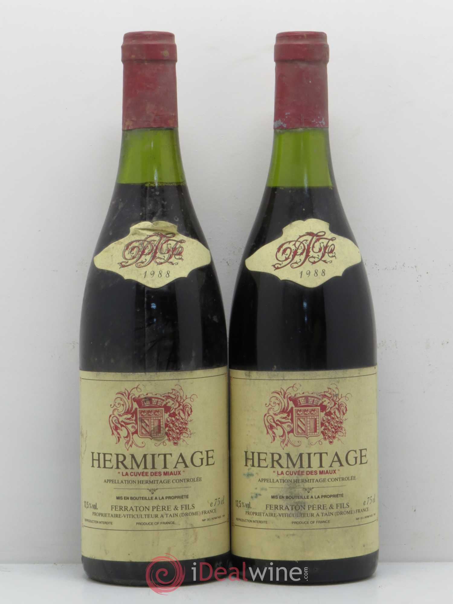 Hermitage Les Miaux Ferraton Père et Fils (Domaine) 1988 - Lot de 2 bouteilles - 0