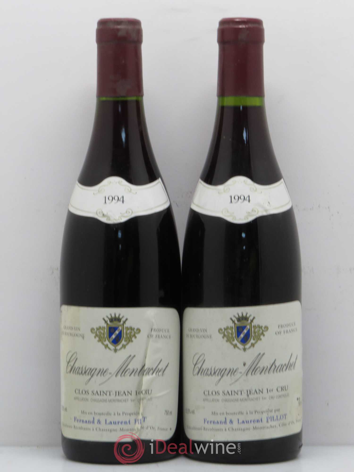 Chassagne-Montrachet 1er Cru Clos st Jean Fernand et Laurent Pillot 1994 - Posten von 2 Flaschen - 0