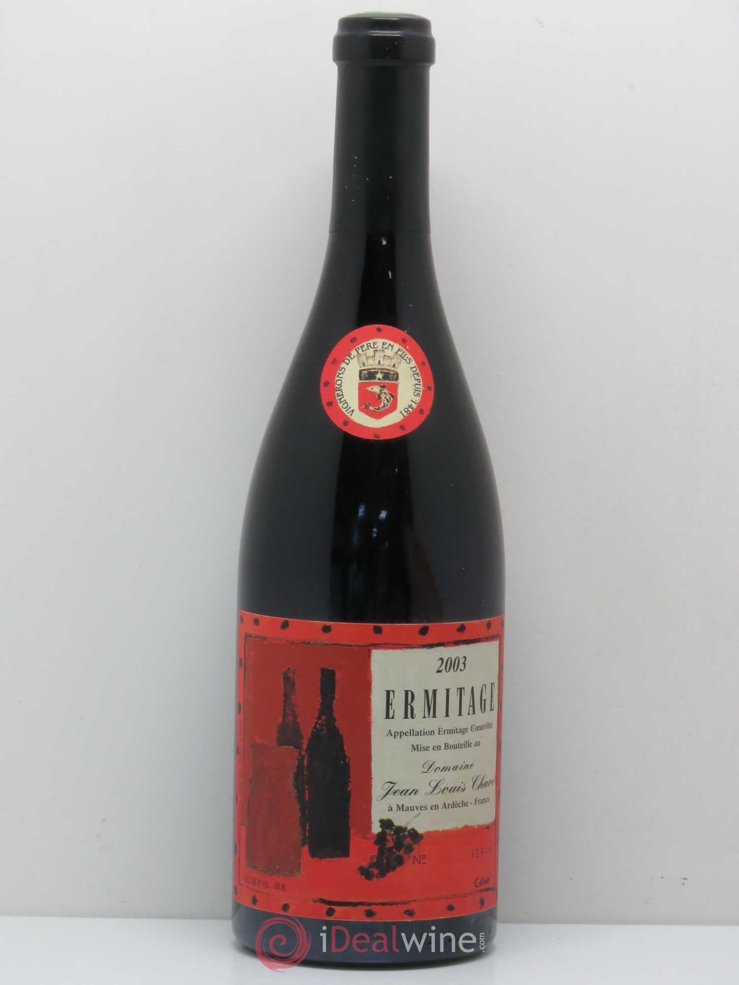 Hermitage Ermitage Cuvée Cathelin Jean-Louis Chave 2003 - Lot de 1 bouteille - 0