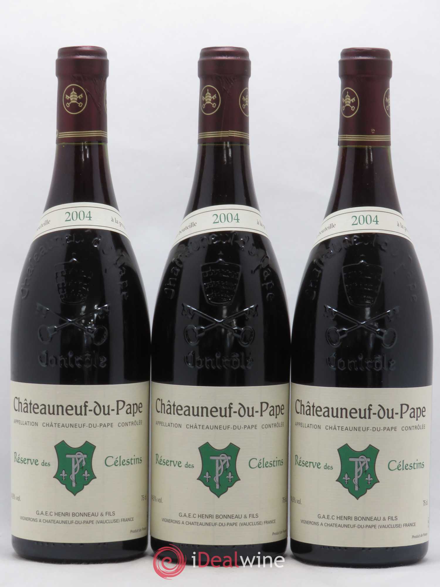 Châteauneuf-du-Pape Réserve des Célestins Henri Bonneau & Fils 2004 - Lot de 3 bouteilles - 0