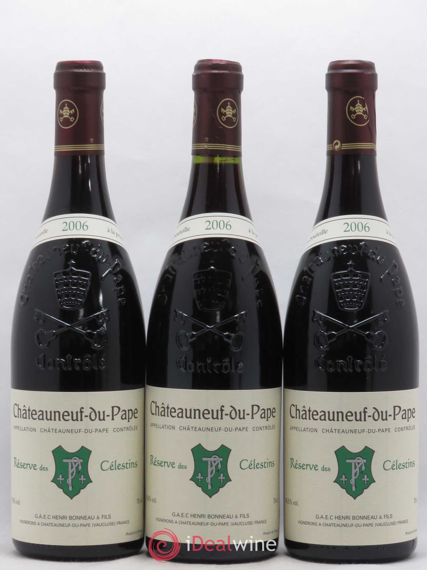 Châteauneuf-du-Pape Réserve des Célestins Henri Bonneau & Fils 2006 - Lot de 3 bouteilles - 0