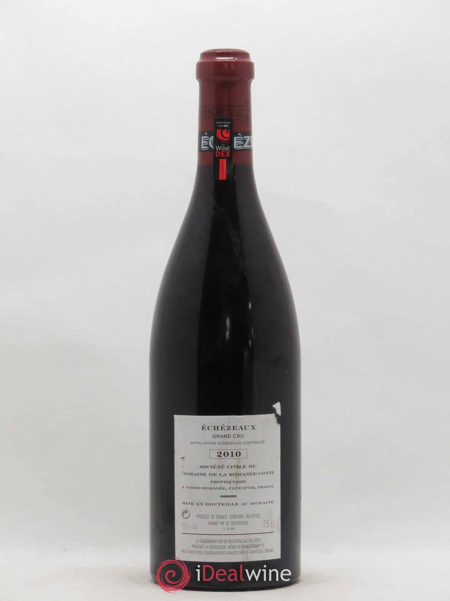 Echezeaux Grand Cru Domaine de la Romanée-Conti 2010 - Lot de 1 bouteille - 1