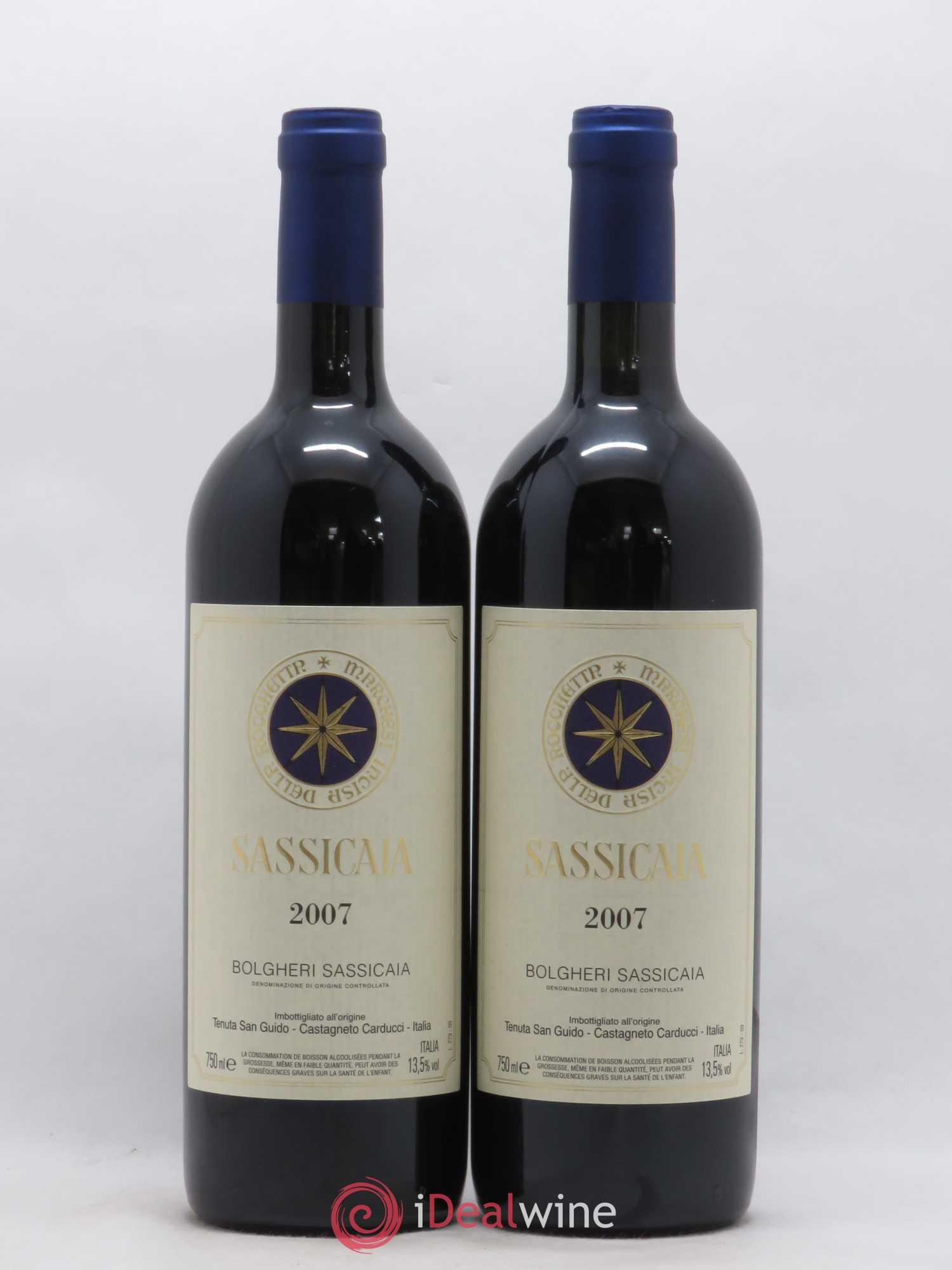 Bolgheri DOC Sassicaia Tenuta San Guido 2007 - Lot de 2 bouteilles - 0