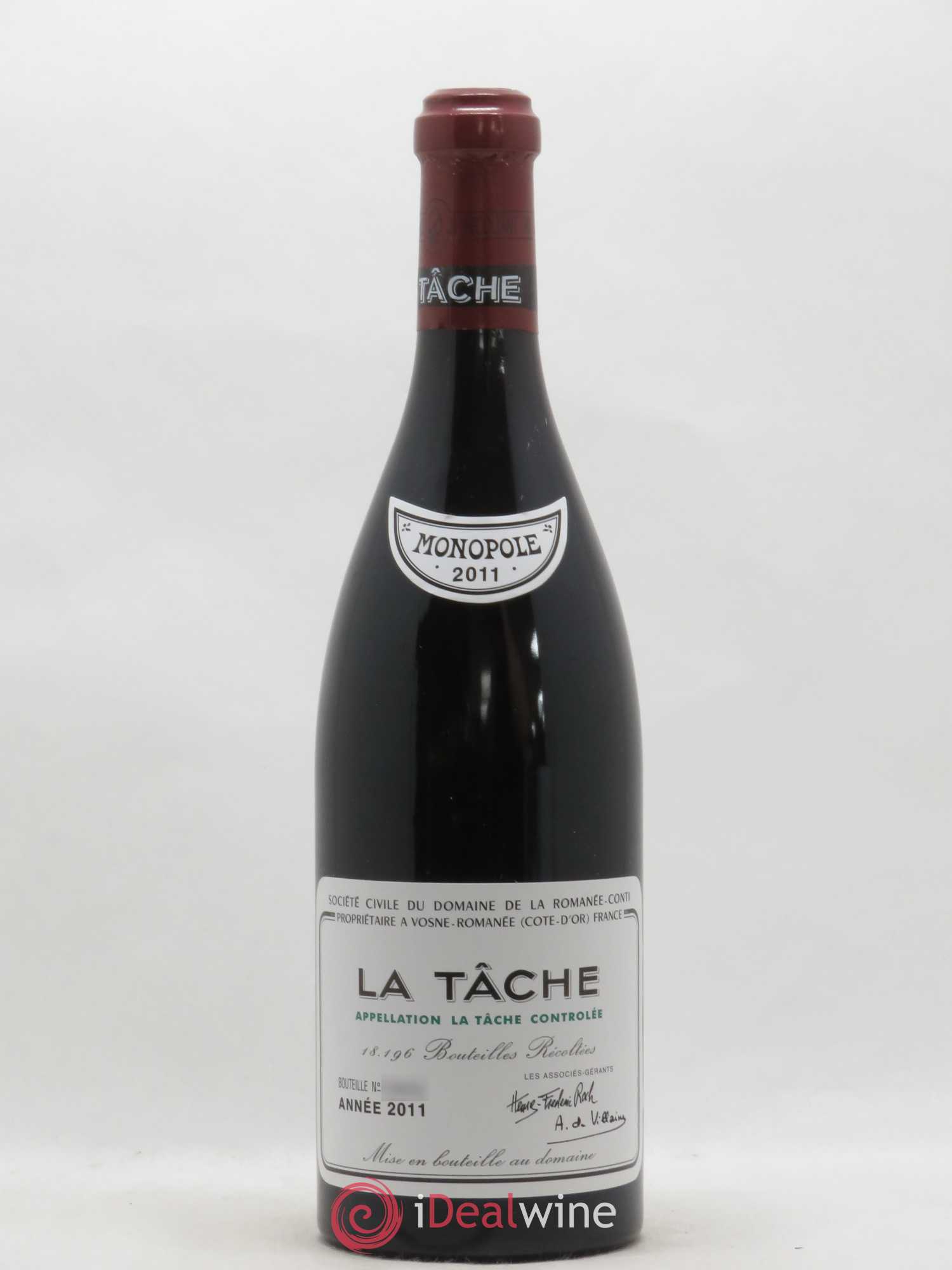La Tâche Grand Cru Domaine de la Romanée-Conti 2011 - Lot de 1 bouteille - 0