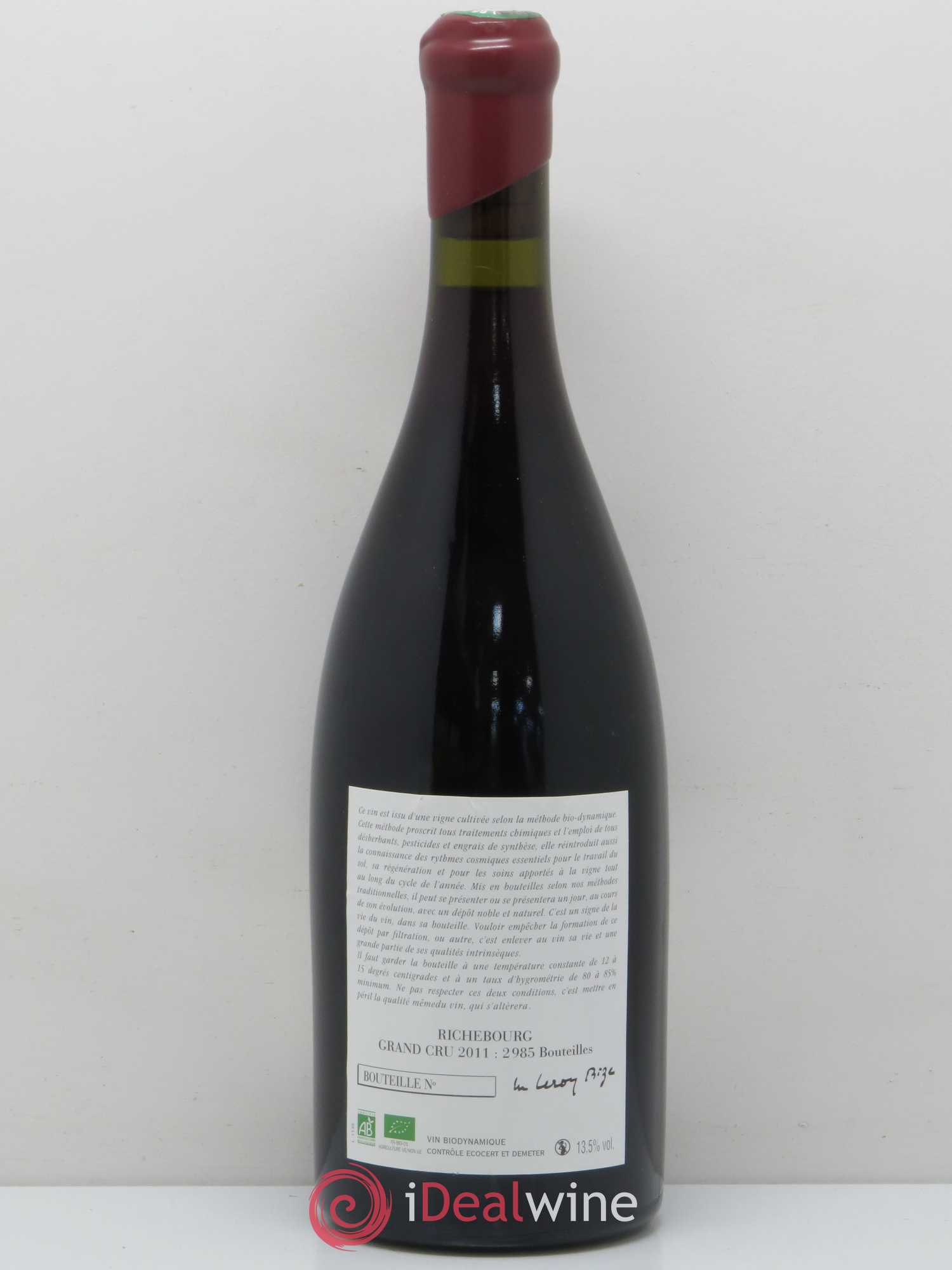 Richebourg Grand Cru Leroy (Domaine) 2011 - Lot de 1 bouteille - 1