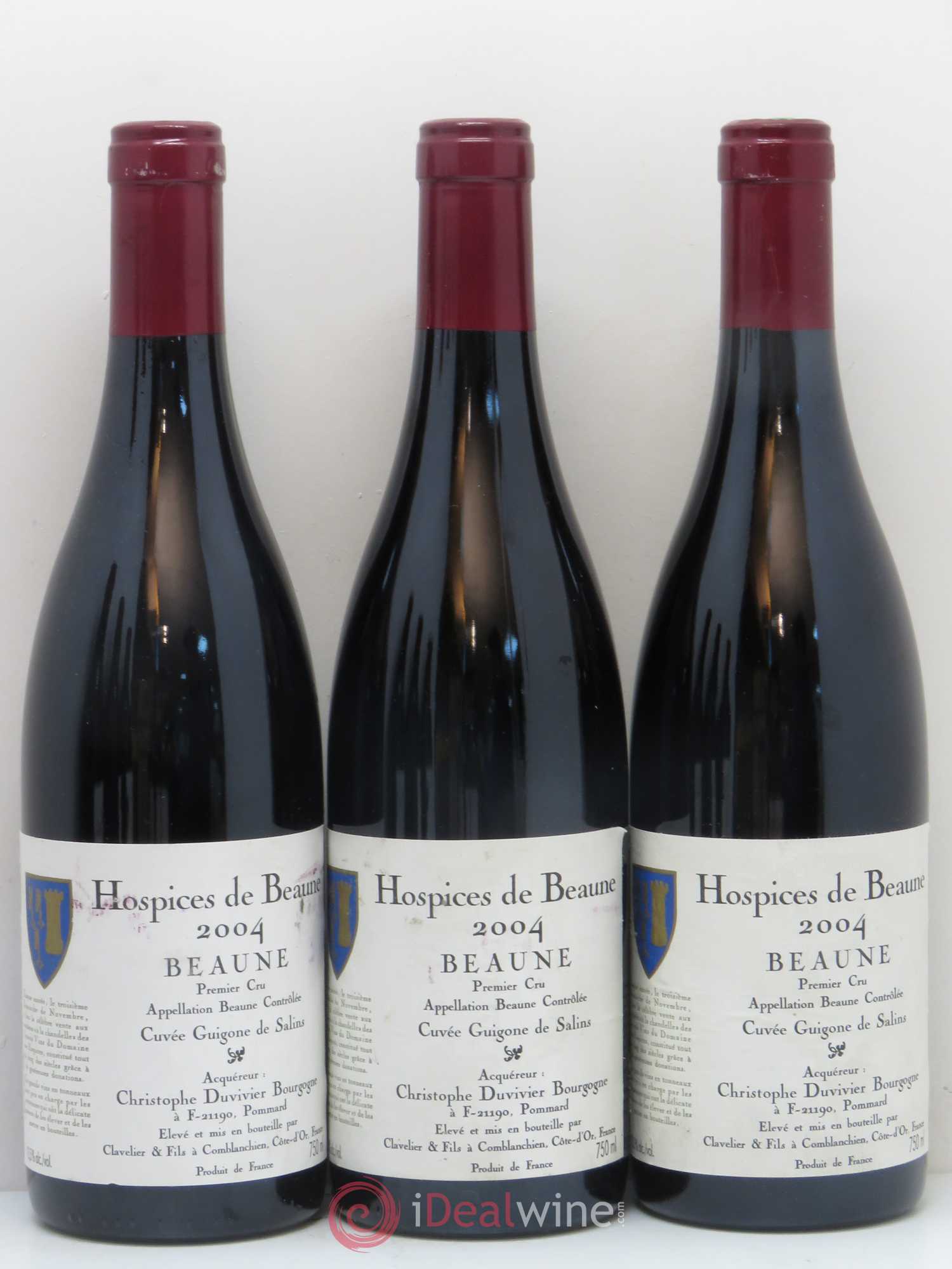 Beaune 1er Cru Hospice de Beaune cuvée Guigone de Salins Clavelier Et Fils 2004 - Posten von 6 Flaschen - 1