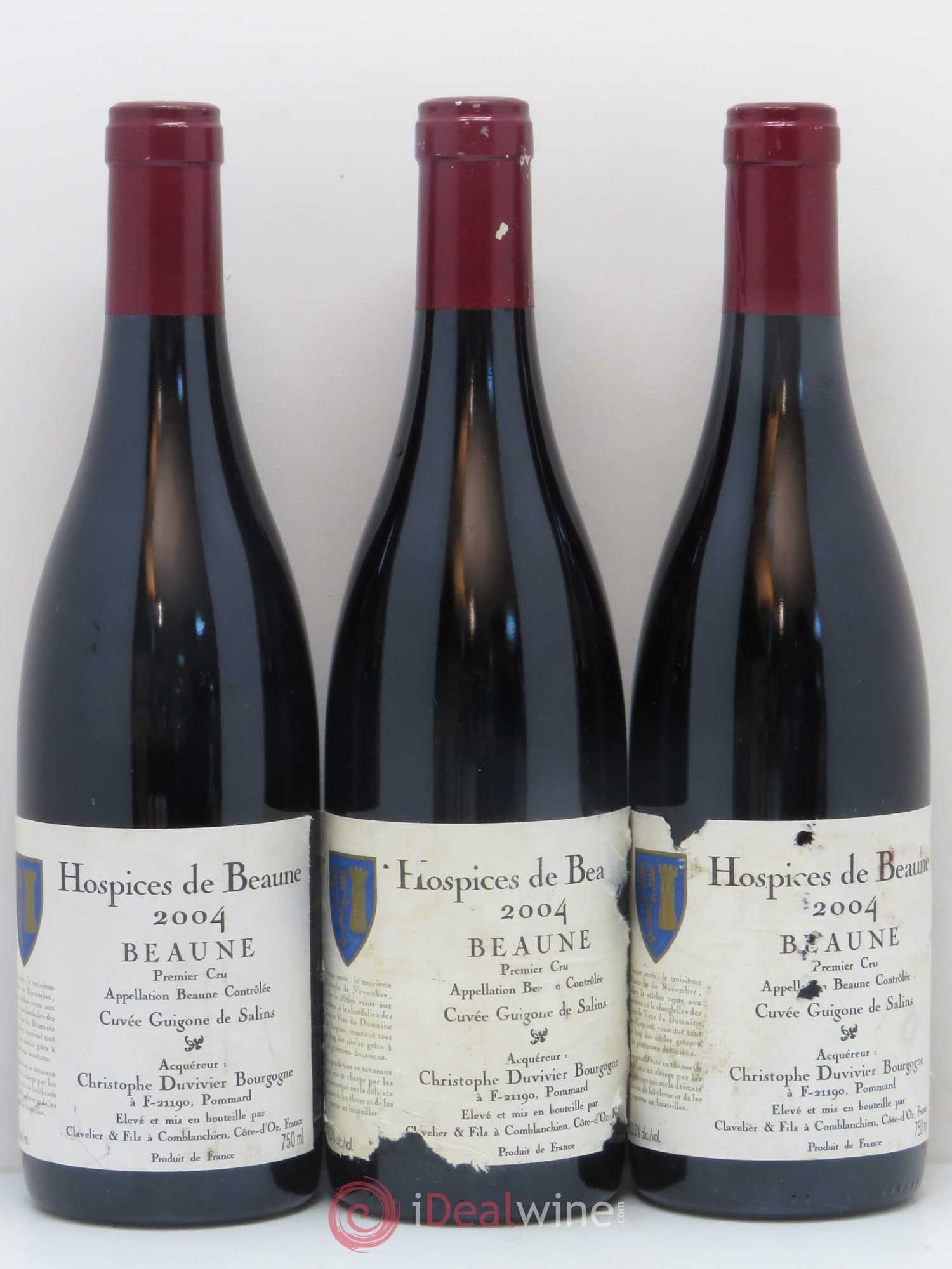Beaune 1er Cru Hospice de Beaune cuvée Guigone de Salins Clavelier Et Fils 2004 - Posten von 6 Flaschen - 2