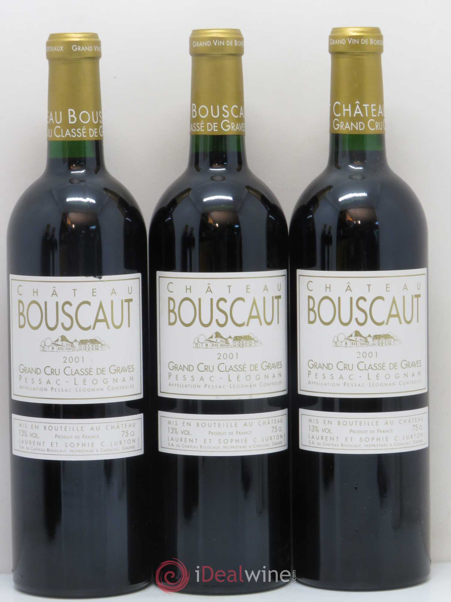 Château Bouscaut Cru Classé de Graves 2001 - Lot de 5 bouteilles - 1