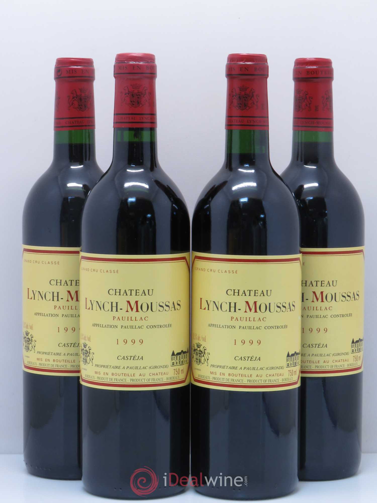 Château Lynch Moussas 5ème Grand Cru Classé 1999 - Lot de 4 bouteilles - 0