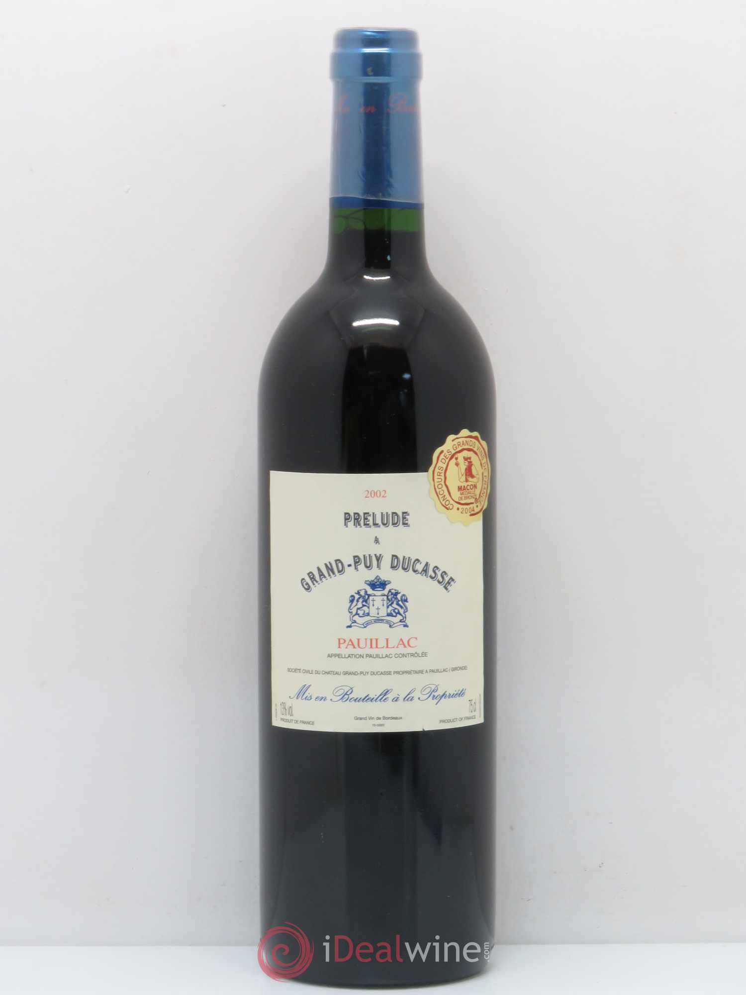 Prélude à Grand Puy Ducasse Second Vin 2002 - Lot de 1 bouteille - 0