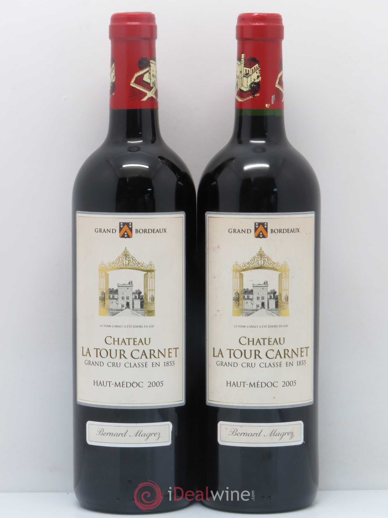 Château la Tour Carnet 4ème Grand Cru Classé 2005 - Lot de 2 bouteilles - 0