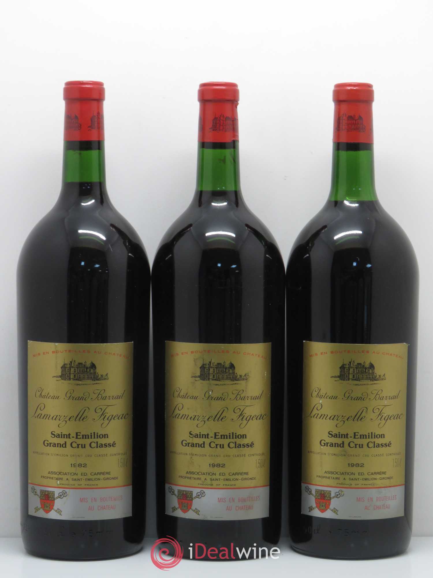 Château Grand Barrail Lamarzelle Figeac Grand Cru Classé 1982 - Lot de 3 magnums - 0