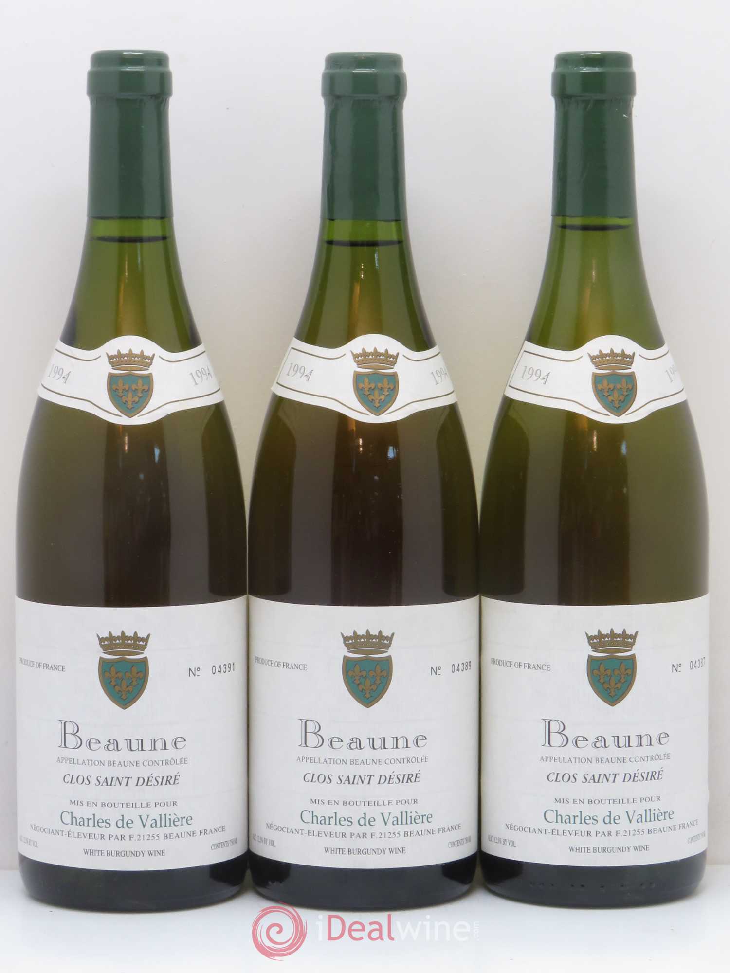 Beaune Clos Saint Désiré Château de Vallière 1994 - Posten von 3 Flaschen - 0