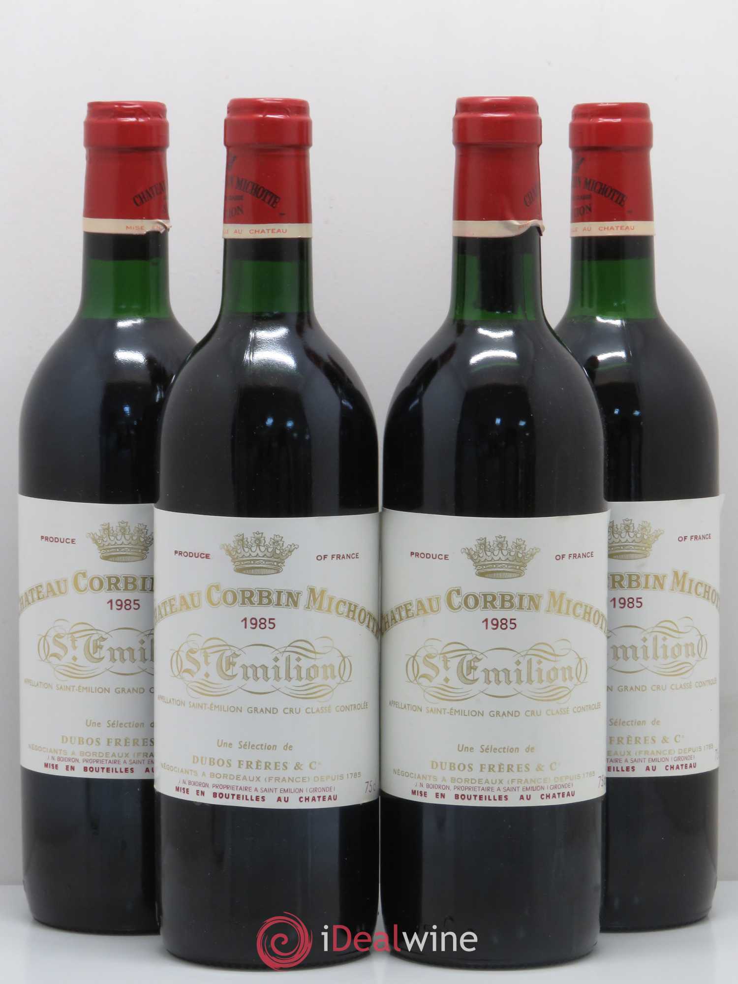 Château Corbin Michotte Grand Cru Classé 1985 - Lot de 4 bouteilles - 0