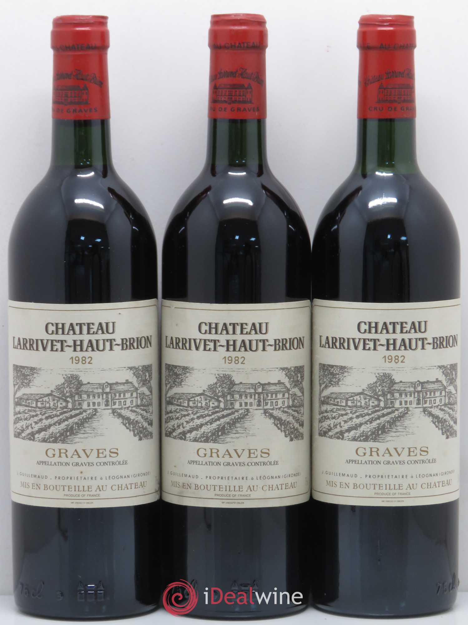 Graves Château Larrivet Haut-Brion 1982 - Posten von 3 Flaschen - 0