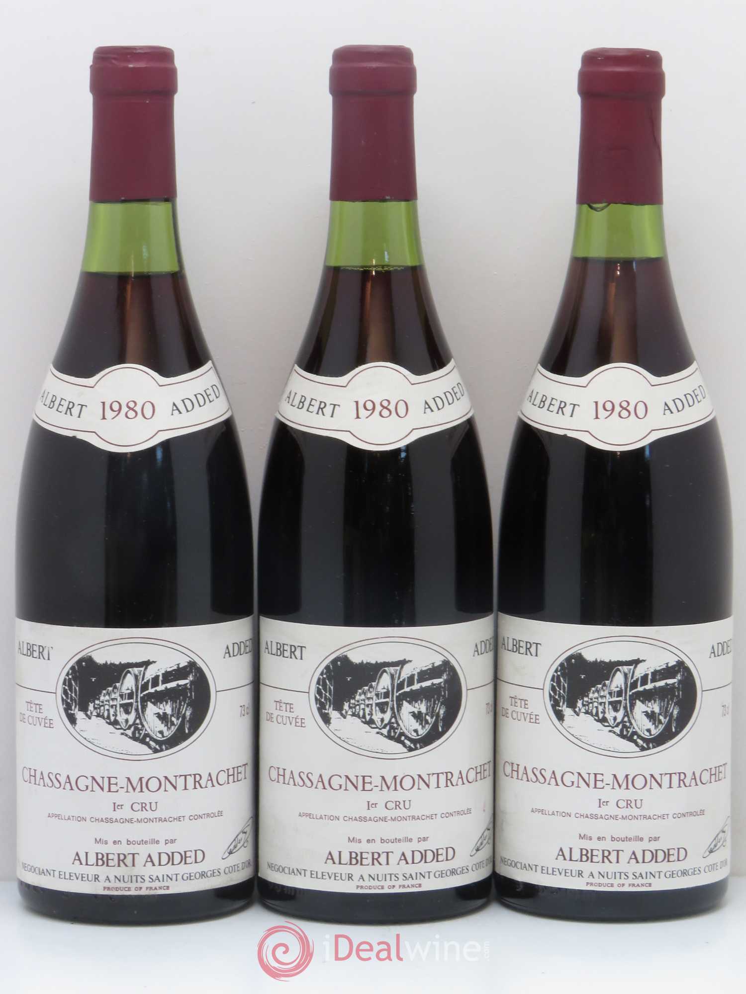 Chassagne-Montrachet 1er Cru Albert Added 1980 - Lot de 3 bouteilles - 0