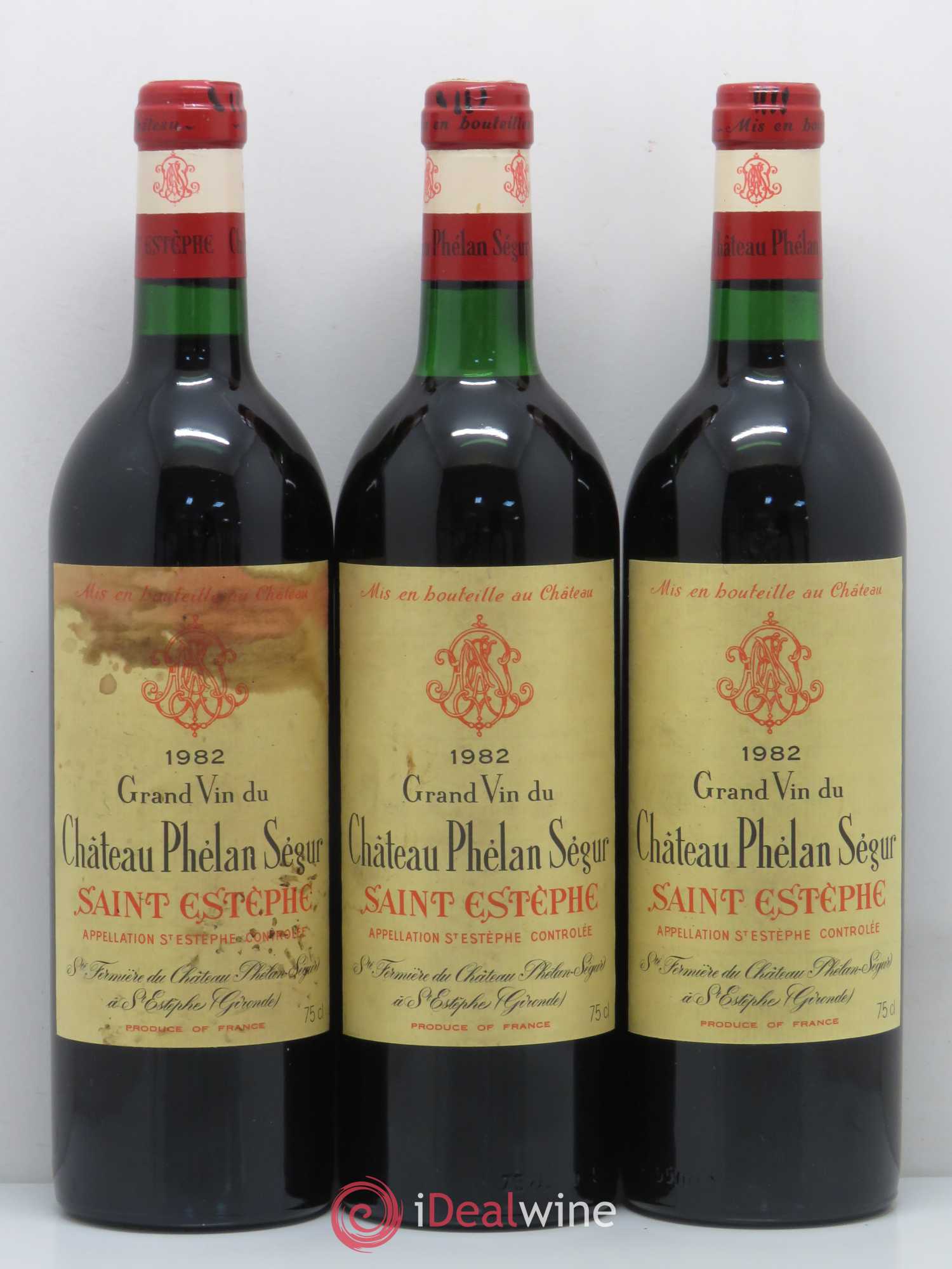Château Phélan Ségur 1982 - Lot de 3 bouteilles - 0