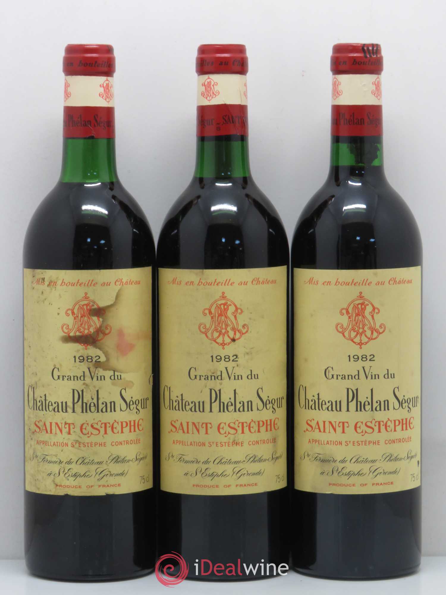 Château Phélan Ségur 1982 - Lot de 3 bouteilles - 0