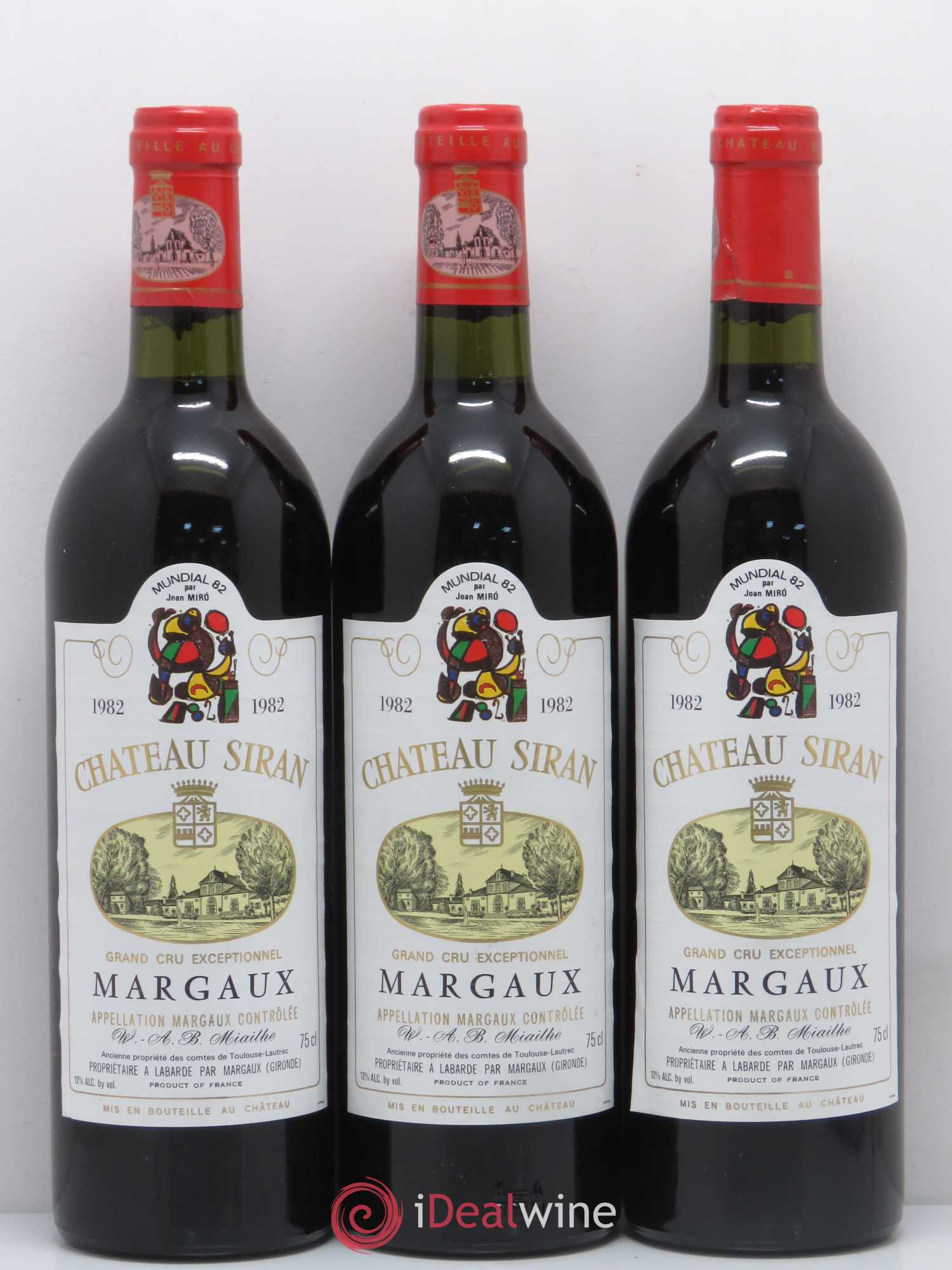 Château Siran 1982 - Lot de 3 bouteilles - 0