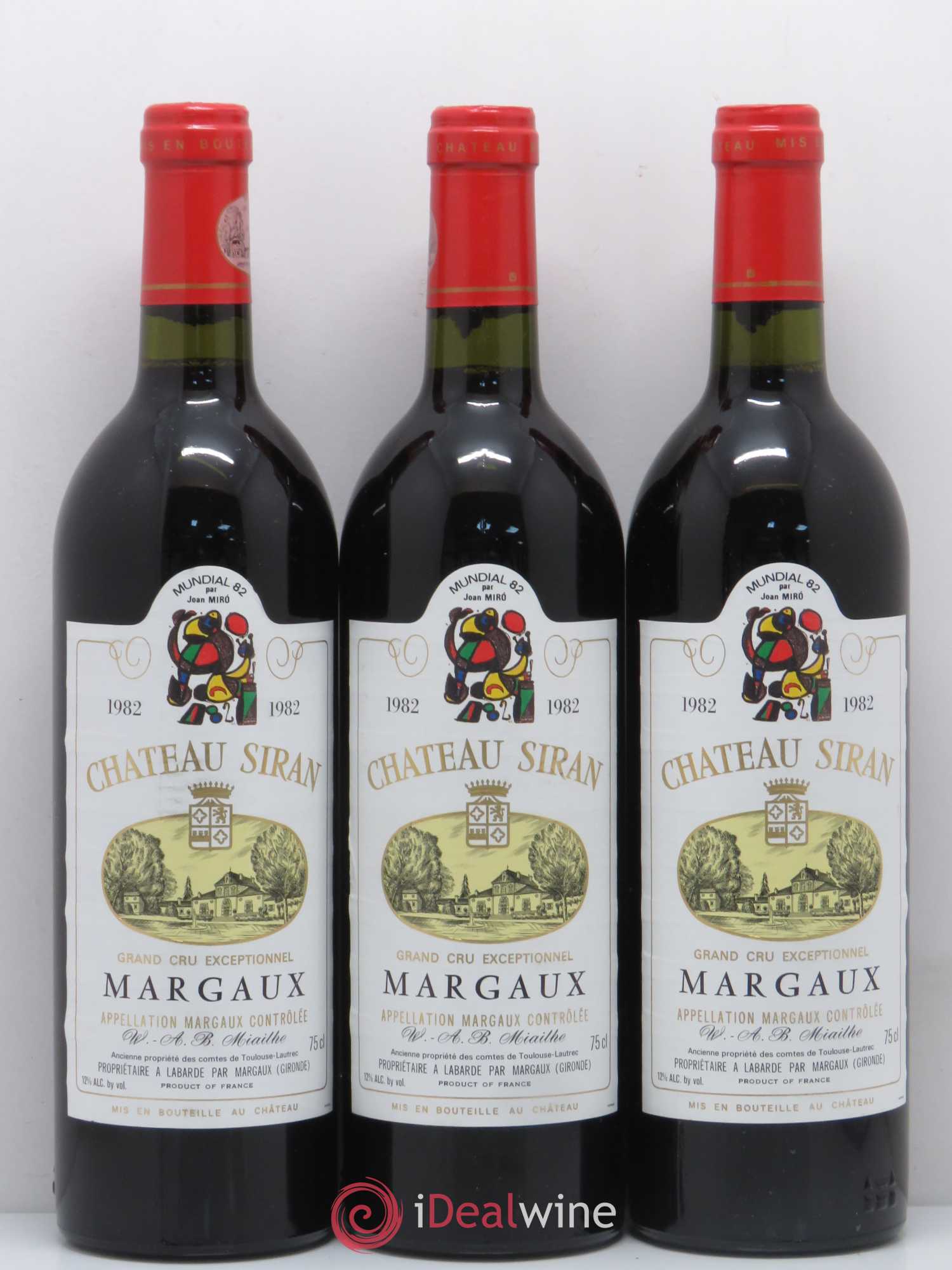 Château Siran 1982 - Lot de 3 bouteilles - 0