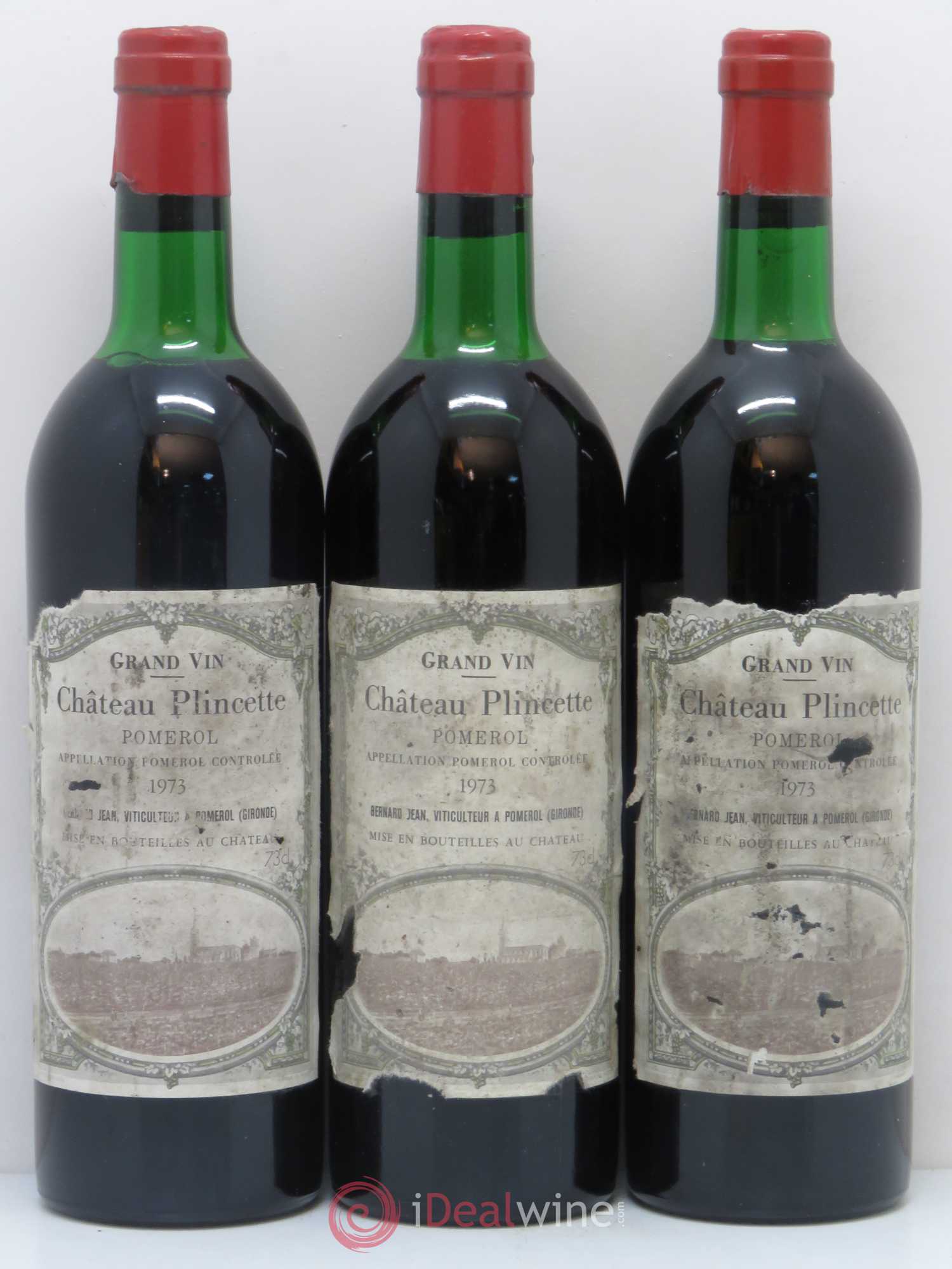 Pomerol Château Plincette 1973 - Lot de 3 bouteilles - 0