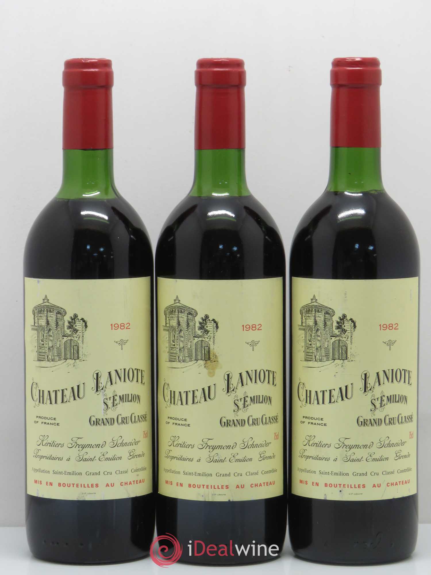 Château Laniote Grand Cru Classé 1982 - Lot de 3 bouteilles - 0