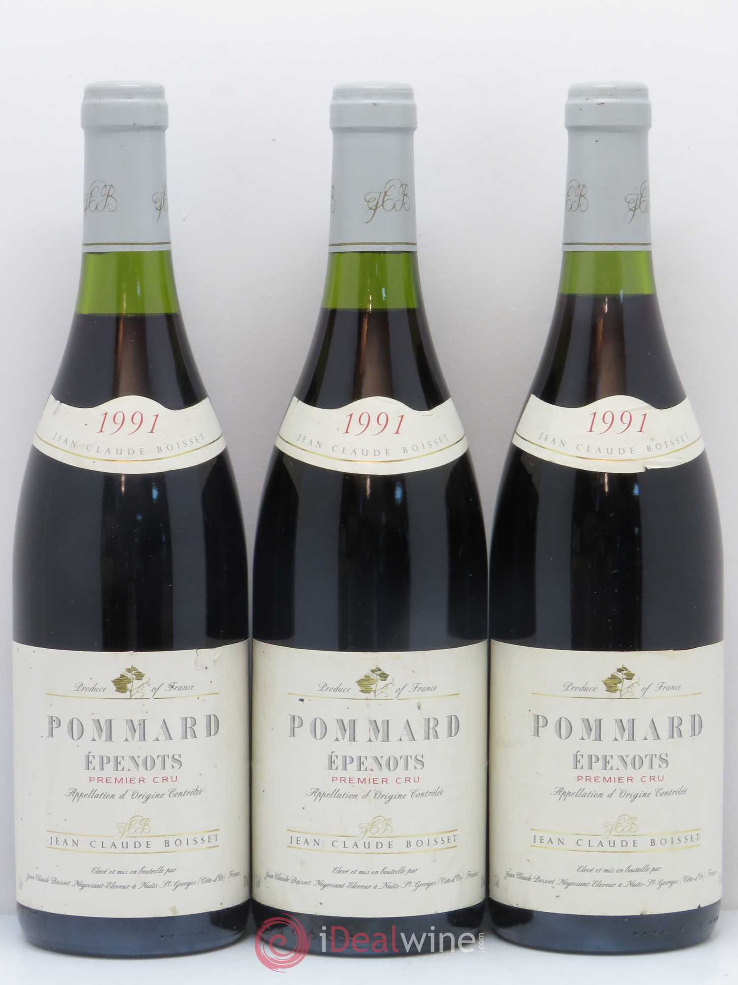 Pommard 1er Cru Epenots Jean-Claude Boisset 1991 - Posten von 3 Flaschen - 0