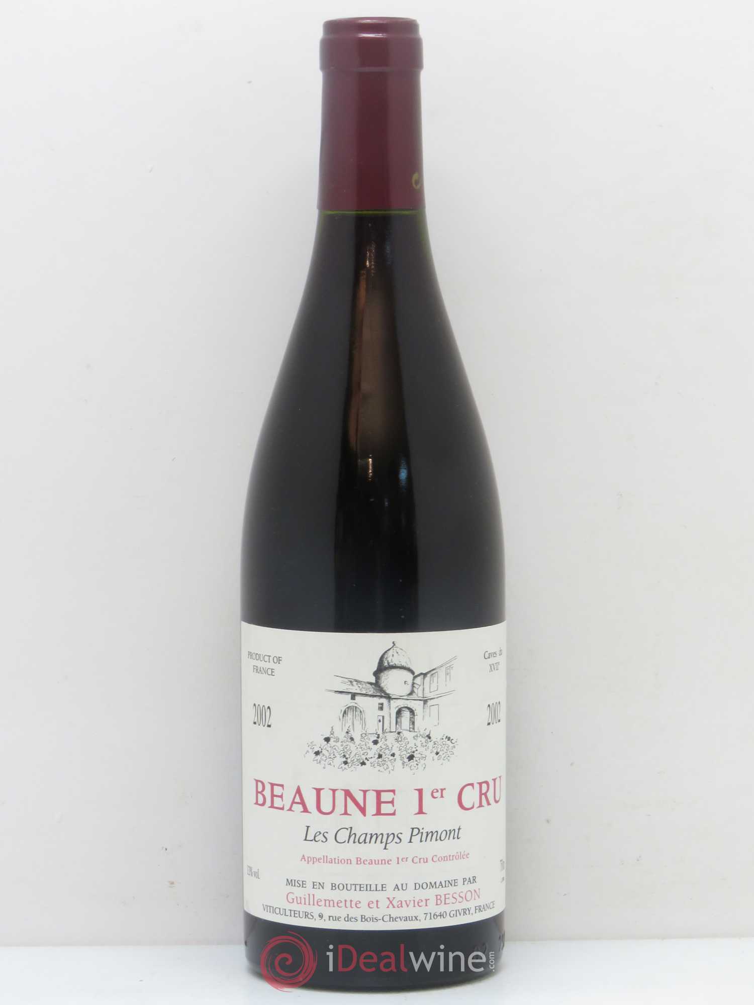 Beaune 1er Cru Les Champs Pimont Domaine Guillemette et Xavier Besson 2002 - Posten von 1 Flasche - 0