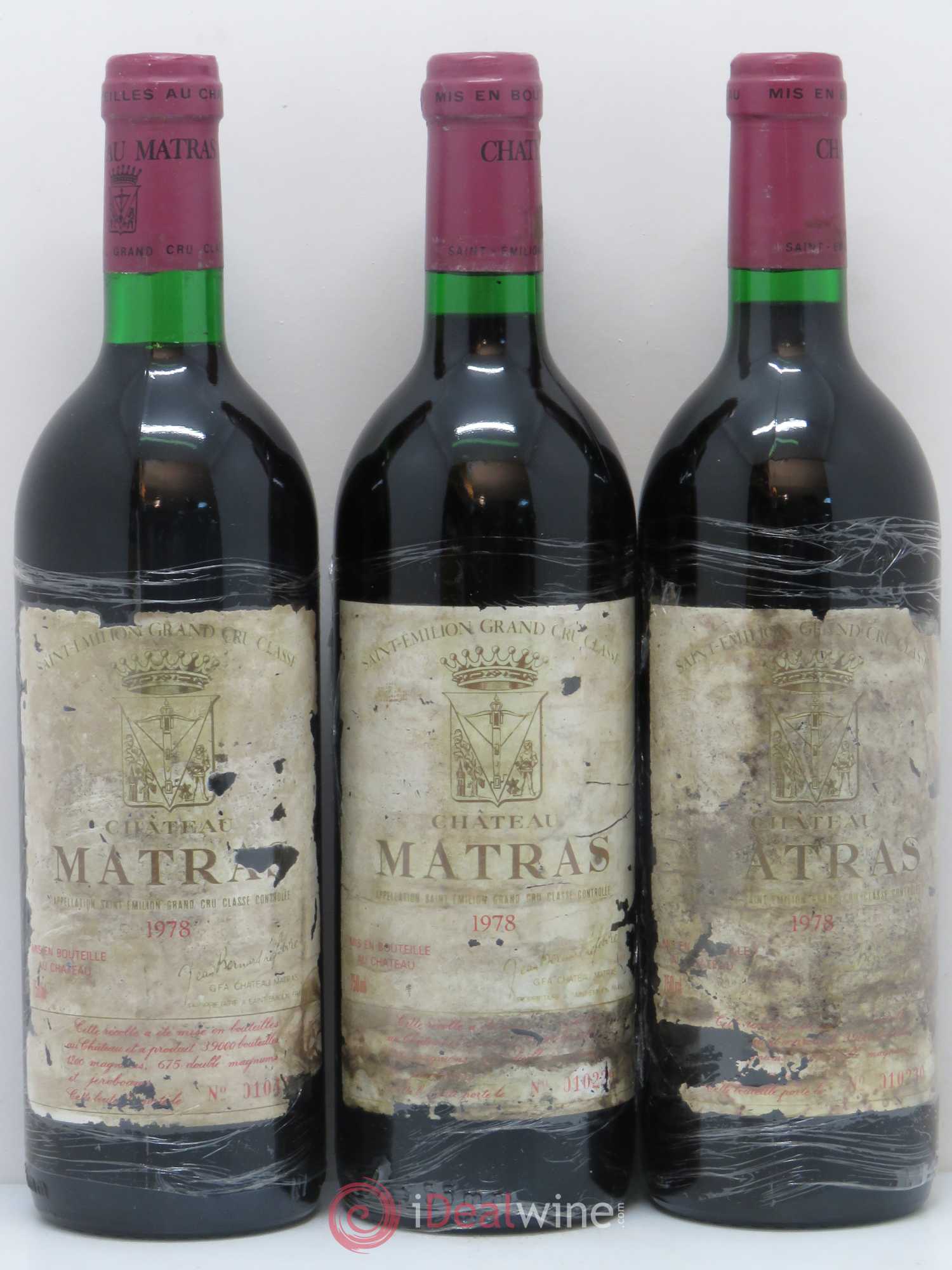 Château Matras 1978 - Posten von 3 Flaschen - 0