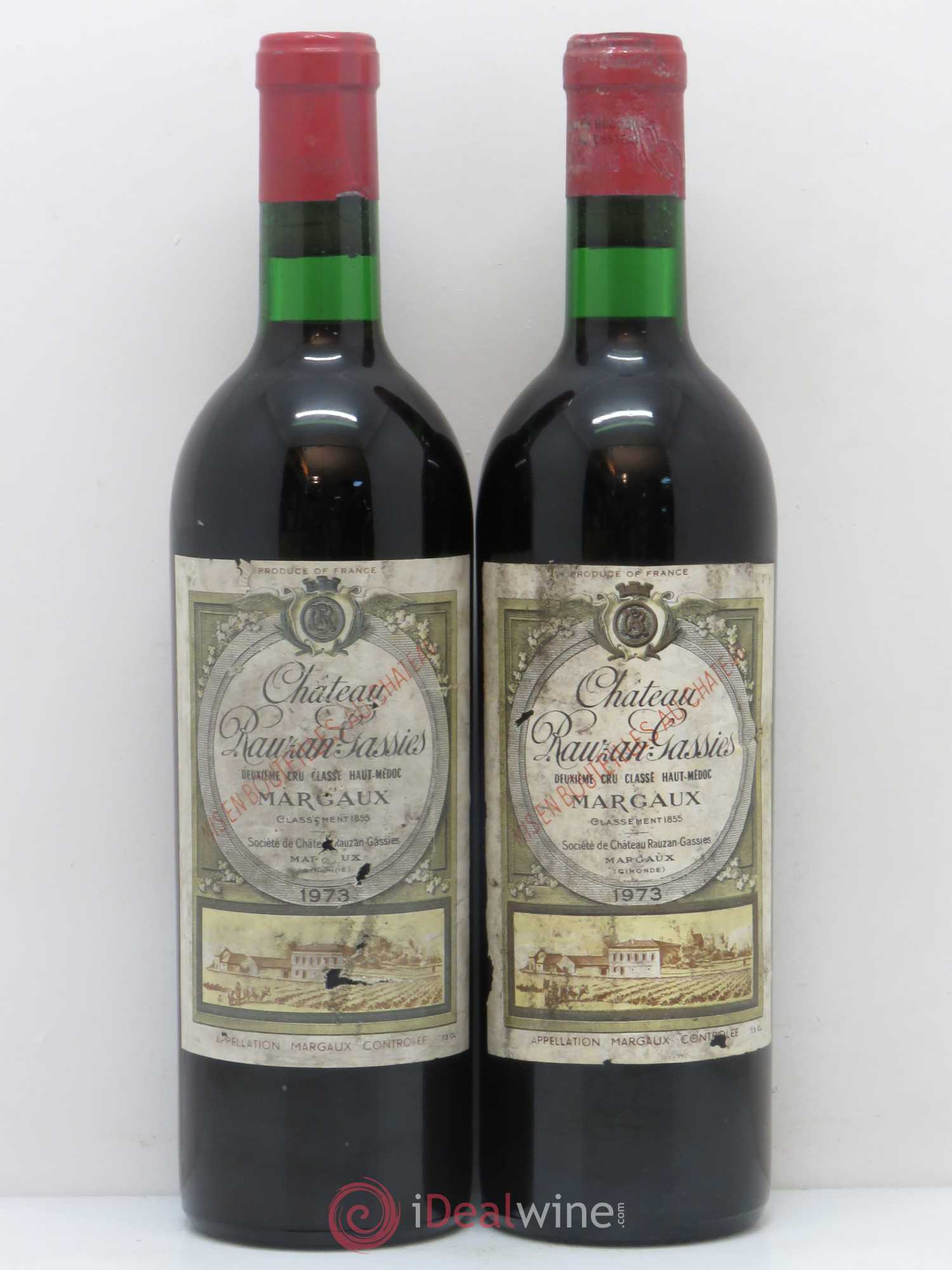 Château Rauzan-Gassies 2ème Grand Cru Classé 1973 - Lot de 2 bouteilles - 0