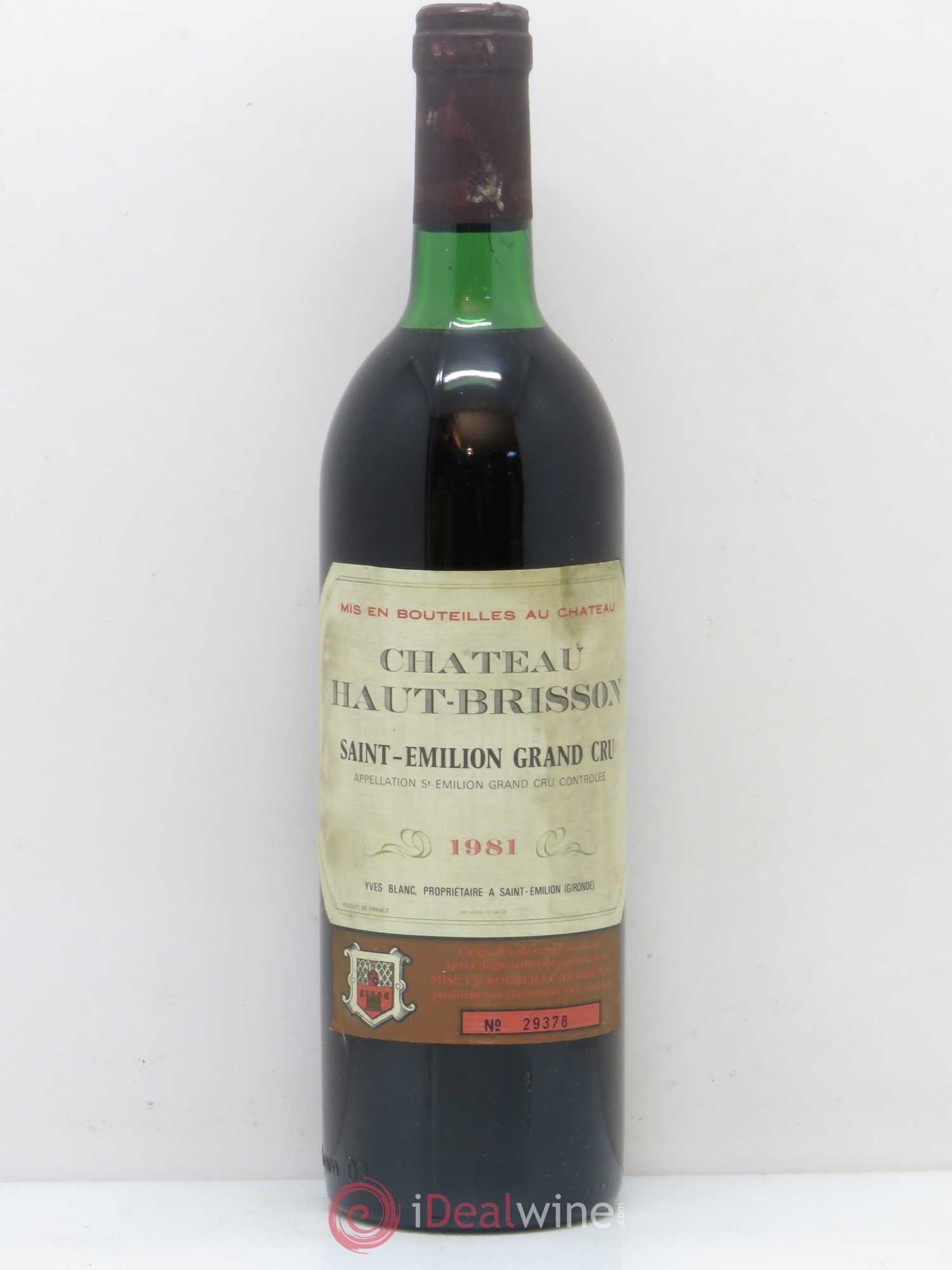Saint-Émilion Chateau Haut Brisson 1981 - Posten von 1 Flasche - 0